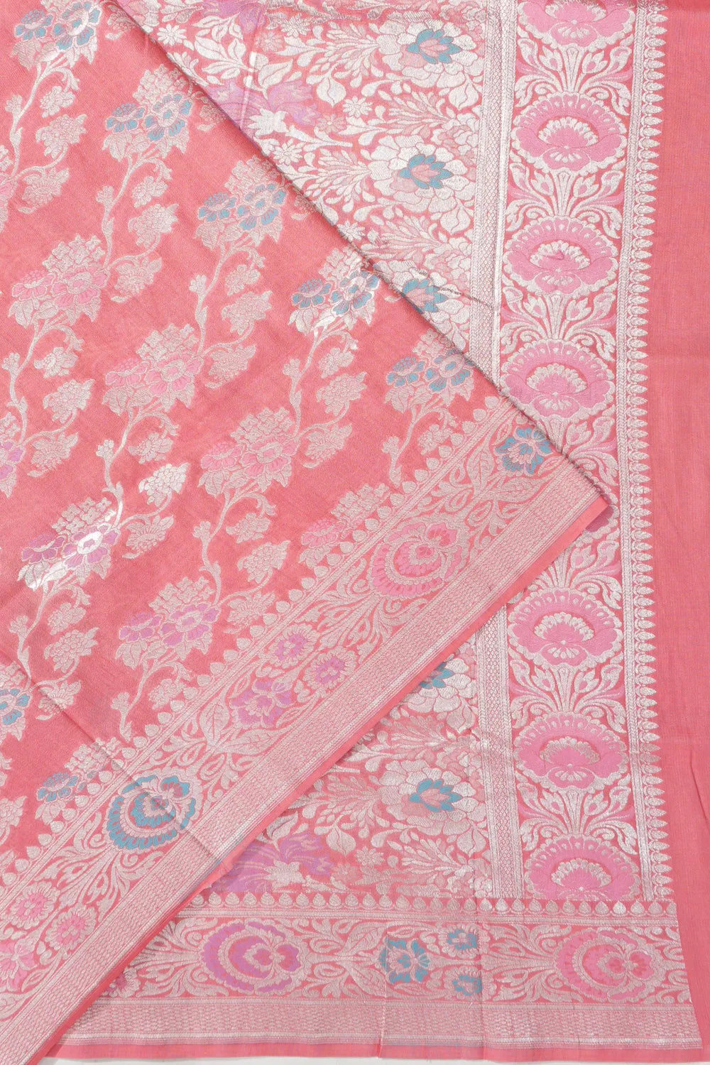 Banarasi Tussar Georgette Jaal Baby Pink Saree