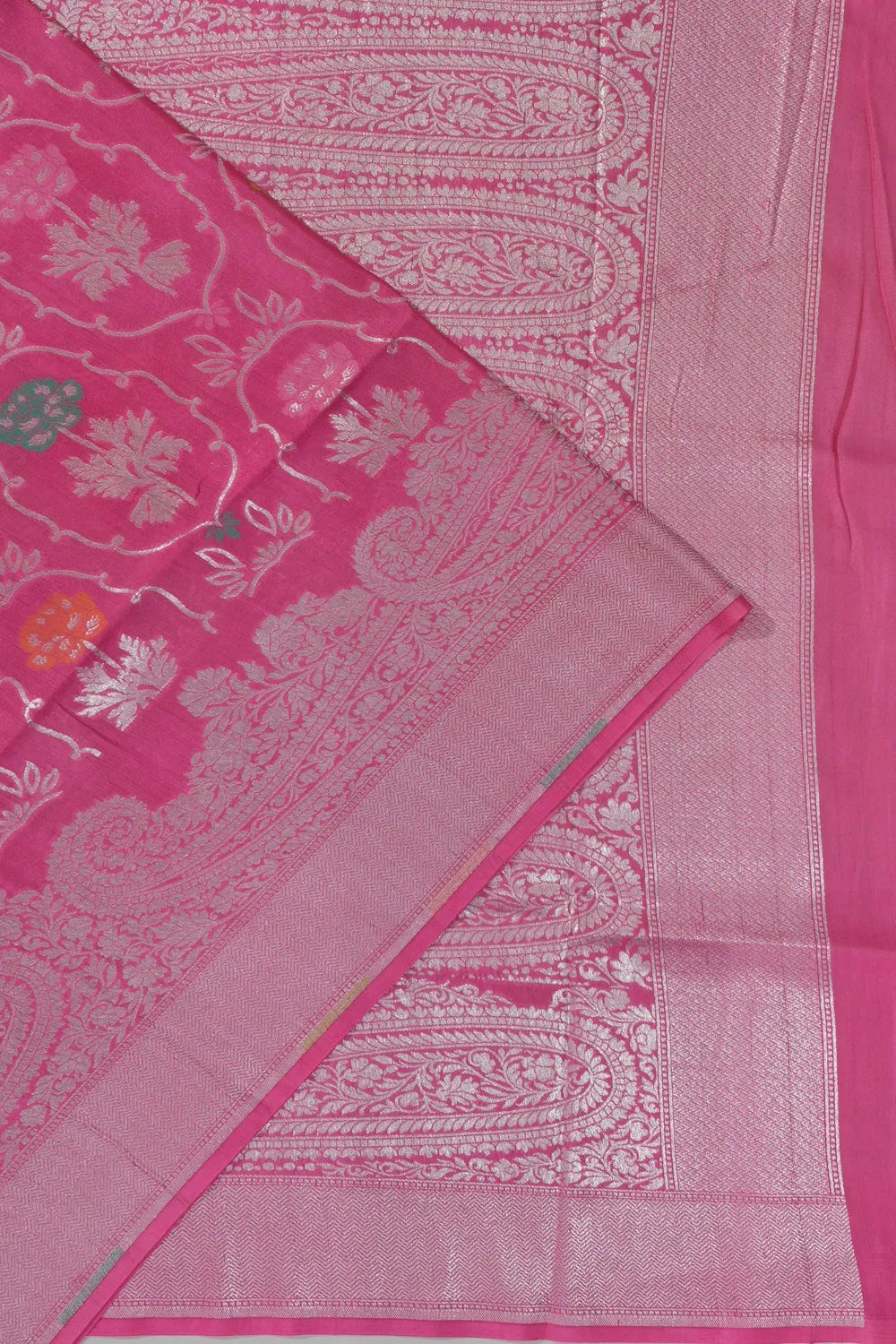 Banarasi Tussar Georgette Brocade Pink Saree