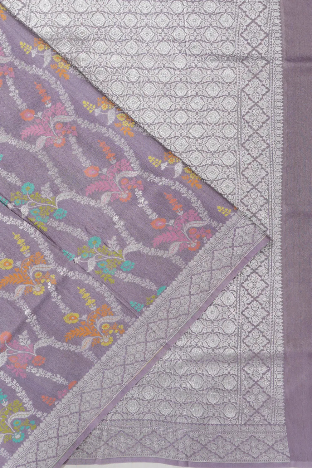 Banarasi Tussar Georgette Jaal Lavender Saree