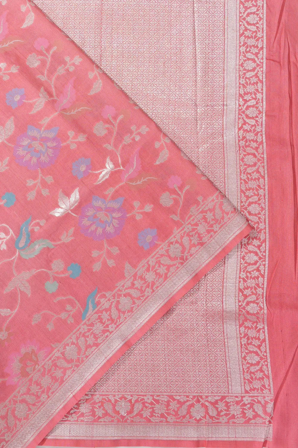 Banarasi Tussar Georgette Jaal Pink Saree
