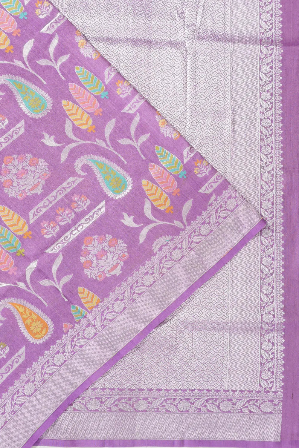 Banarasi Tussar Georgette Brocade Lavender Saree