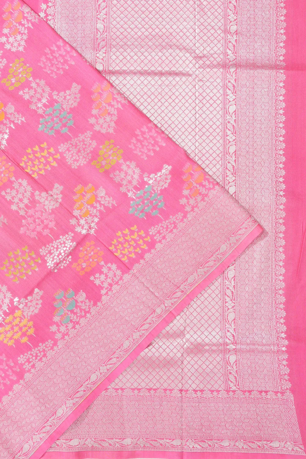 Banarasi Tussar Georgette Jaal Baby Pink Saree