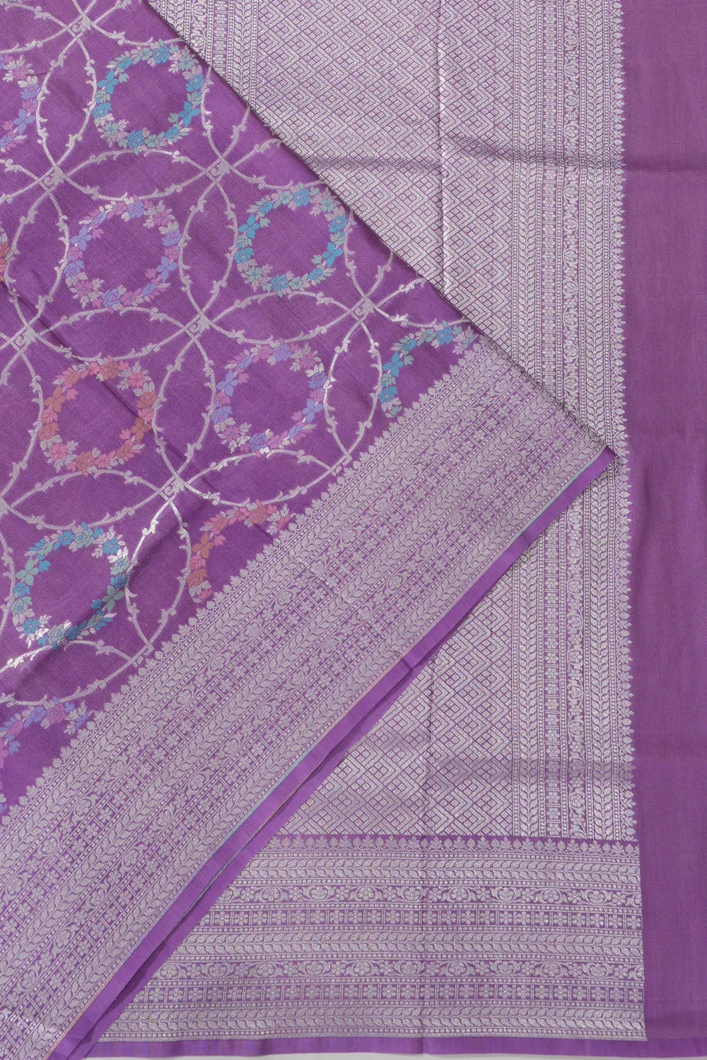 Banarasi Tussar Georgette Jaal Lavender Saree