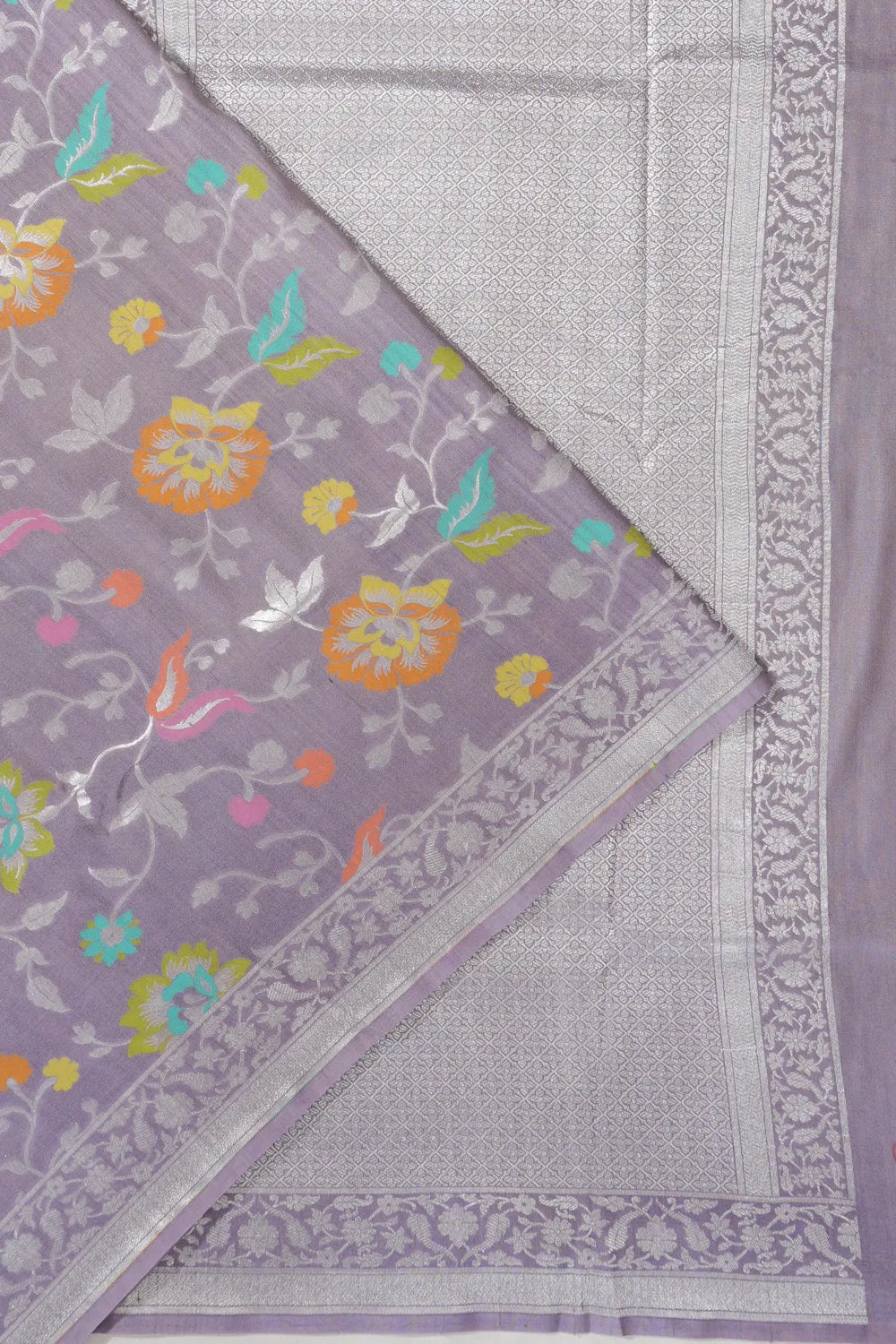 Banarasi Tussar Georgette Jaal Lavender Saree