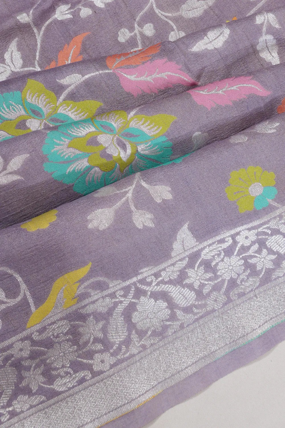 Banarasi Tussar Georgette Jaal Lavender Saree