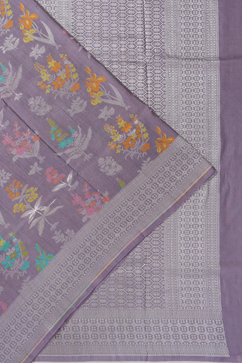 Banarasi Tussar Georgette Jaal Lavender Saree