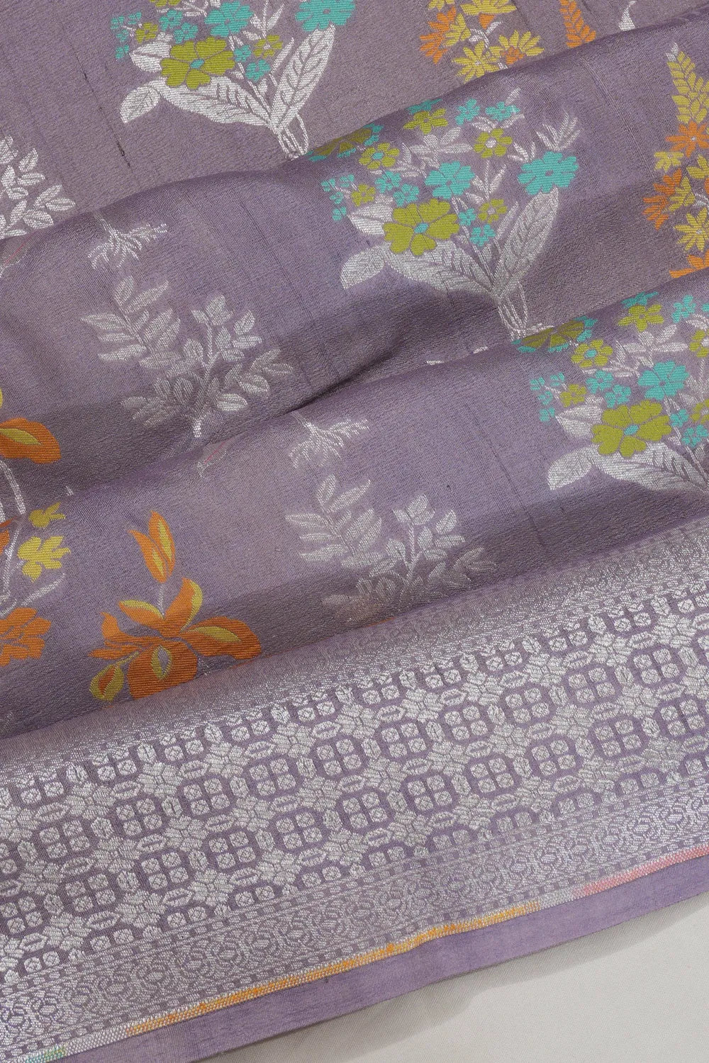 Banarasi Tussar Georgette Jaal Lavender Saree