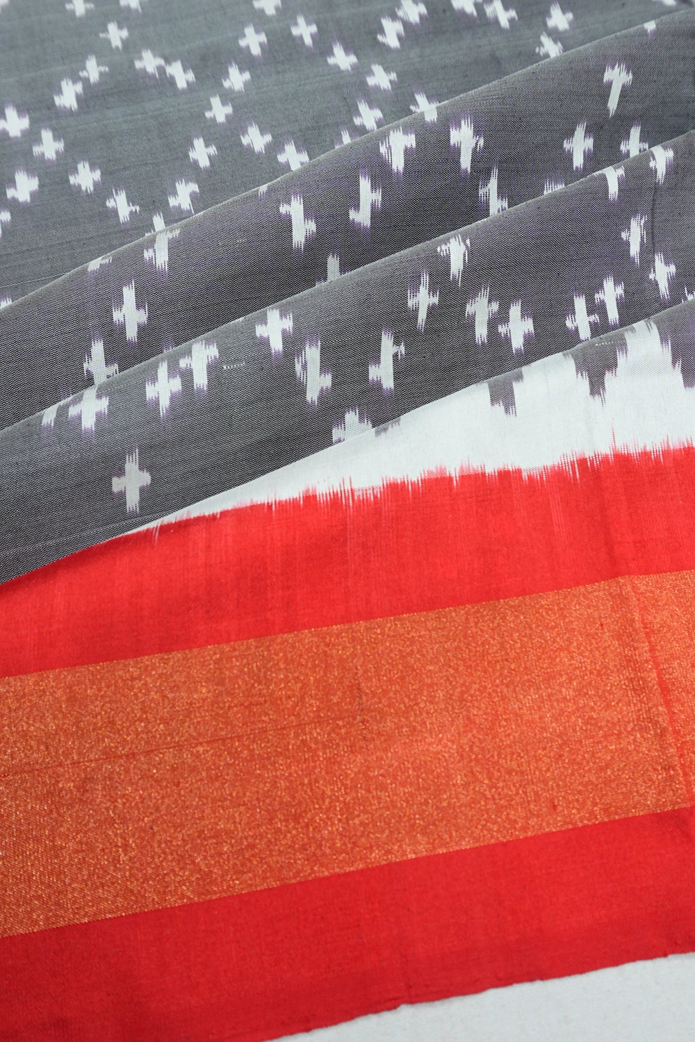 Pochampally Silk Ikat Grey Saree