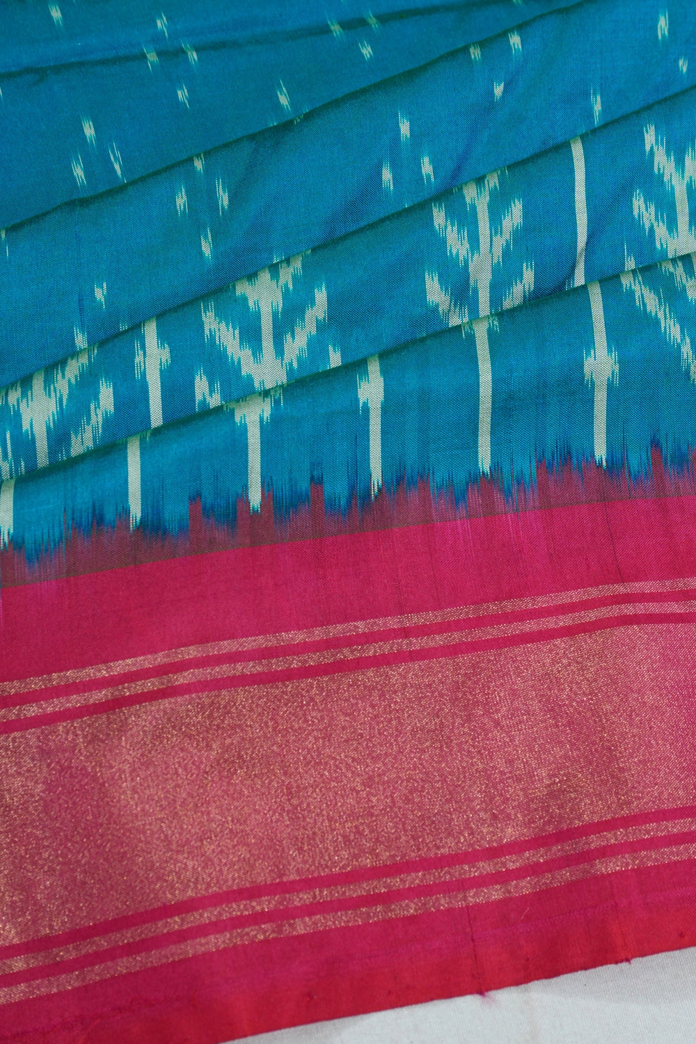 Pochampally Silk Ikat Blue Saree