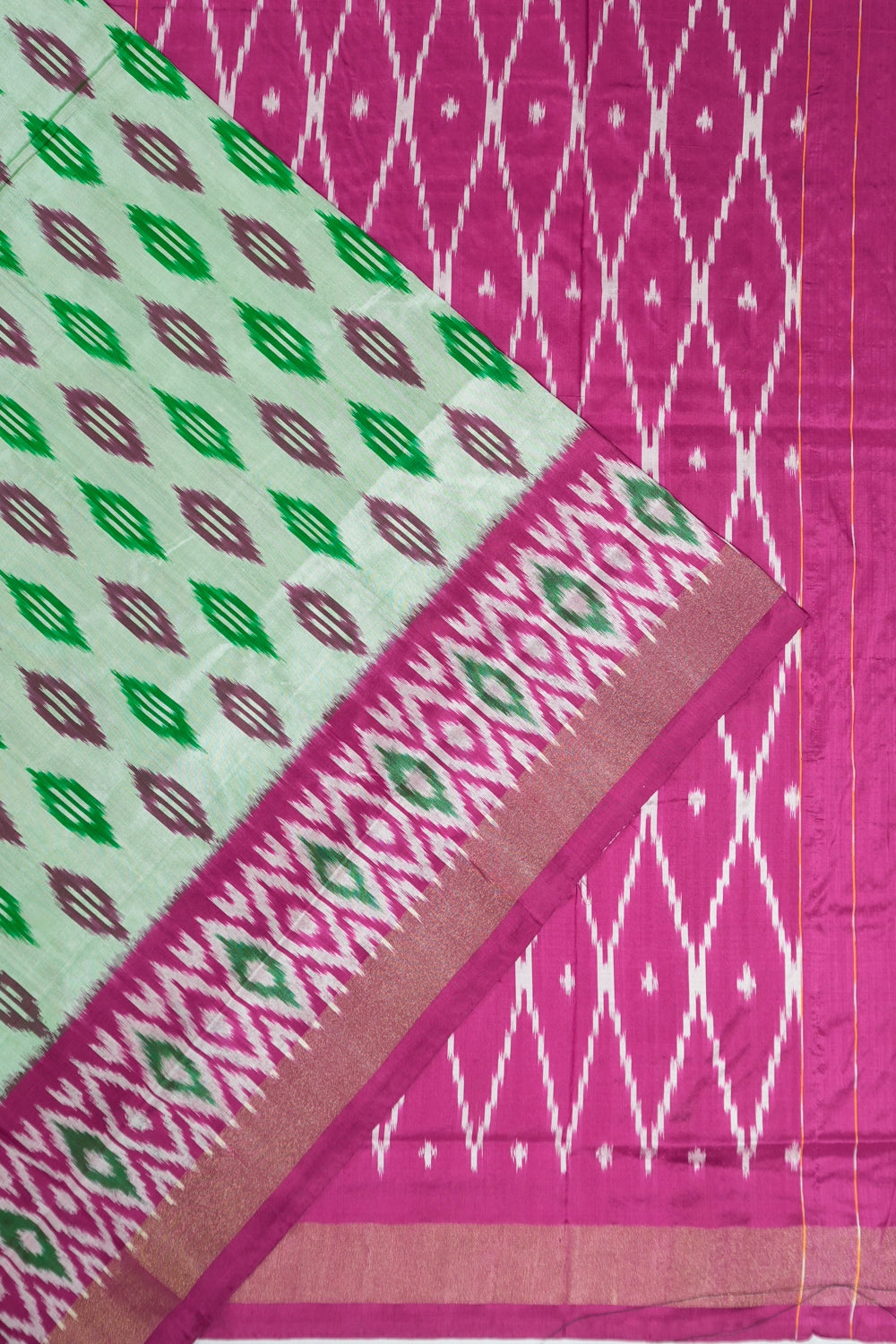 Pochampally Silk Ikat Mint Green Saree