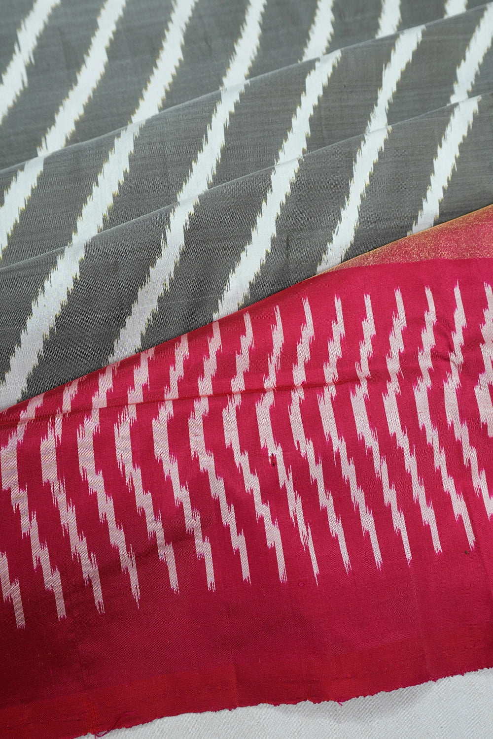 Pochampally Silk Ikat Grey Saree