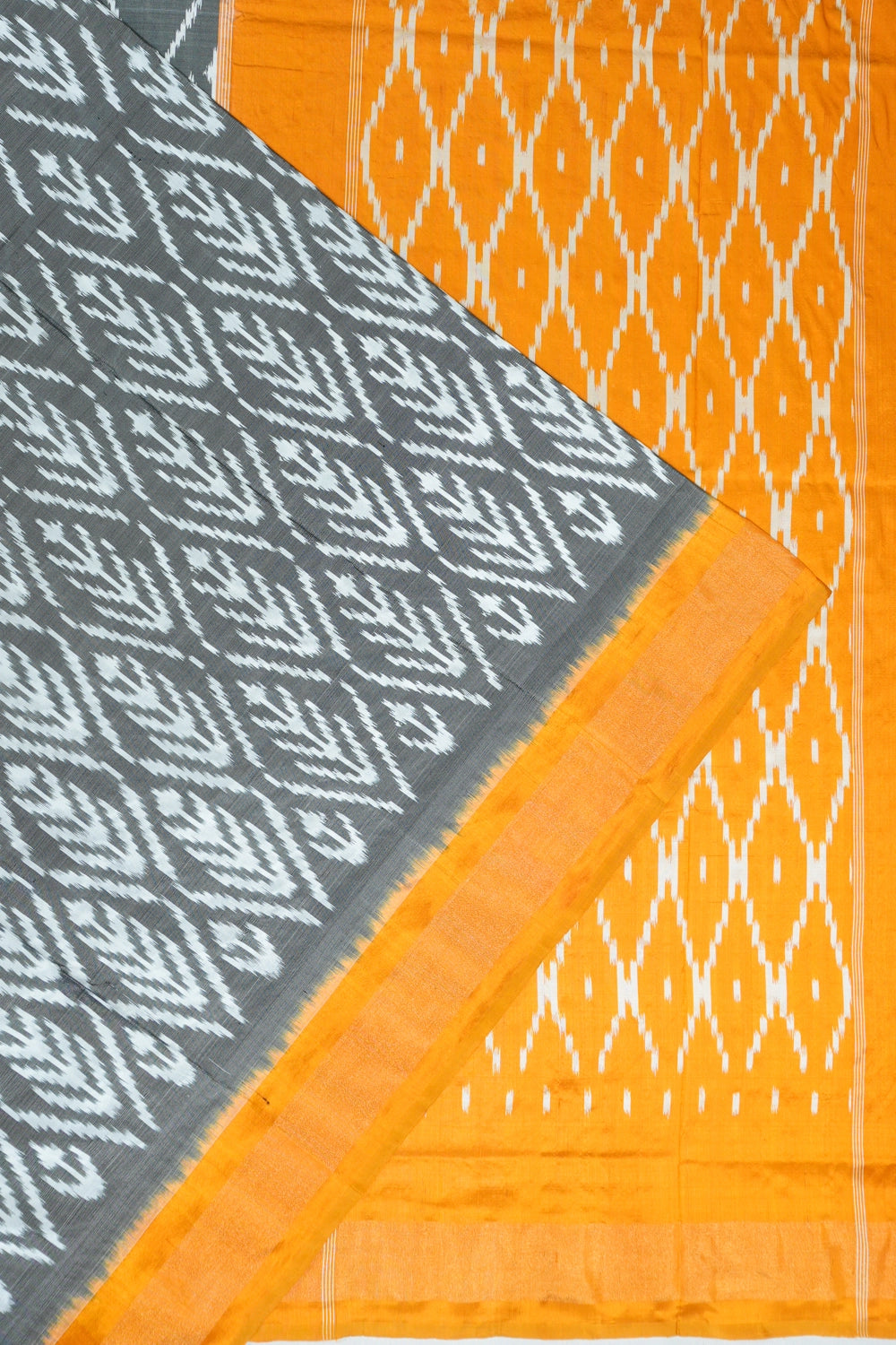 Pochampally Silk Ikat Grey Saree