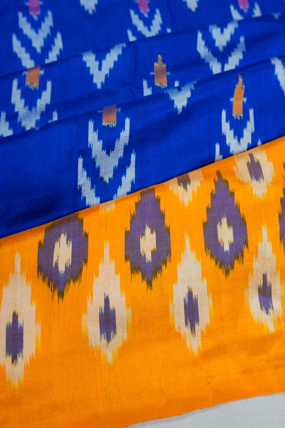 Pochampally Silk Ikat Royal Blue Saree