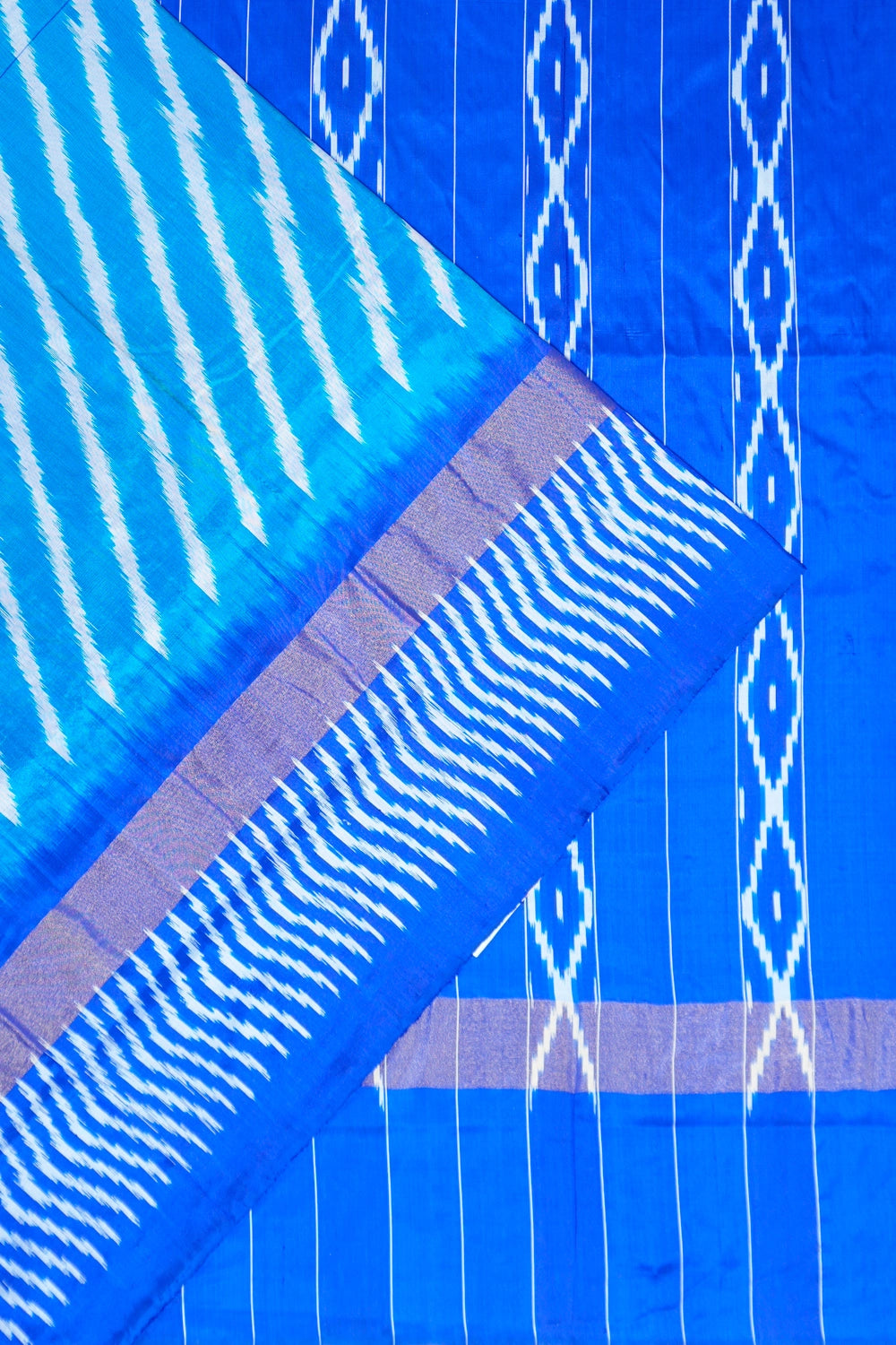 Pochampally Silk Ikat Blue Saree