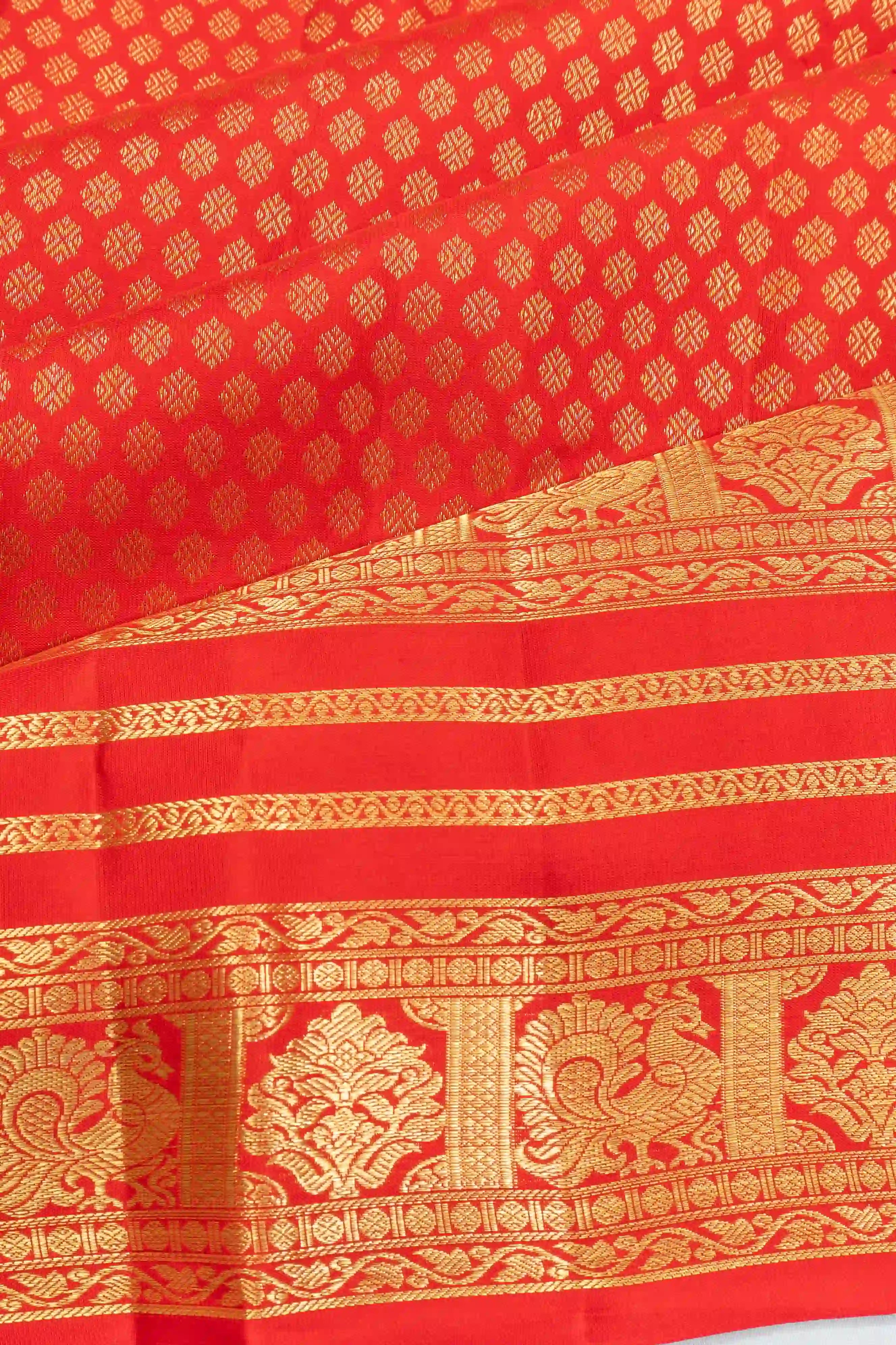 Kanchipuram Silk Brocade Red Saree