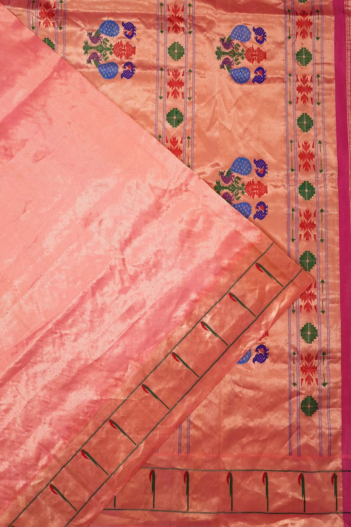 Muniya Silk Tissue Plain Baby Pink Saree