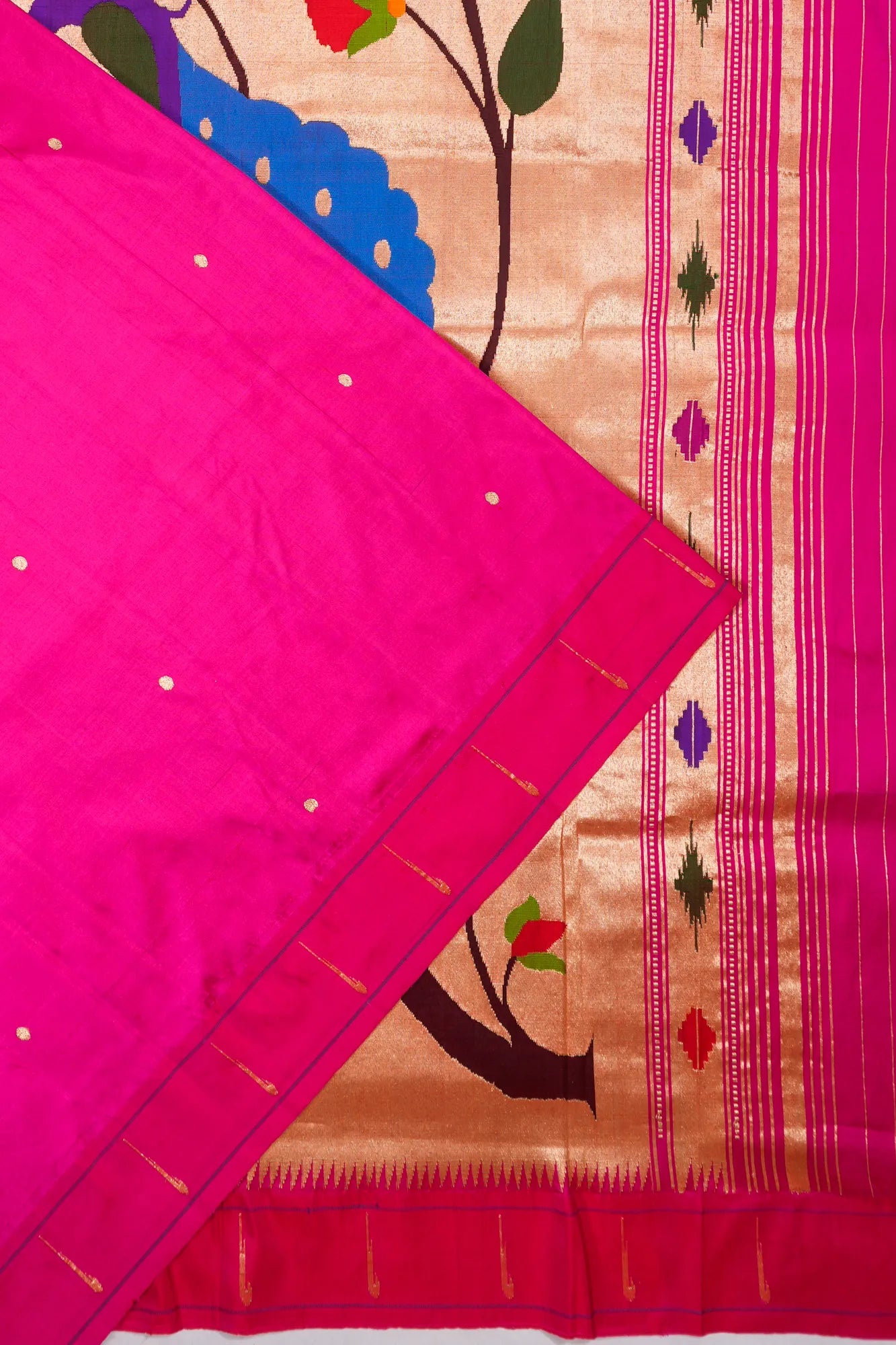 Paithani Silk Butta Pink Saree