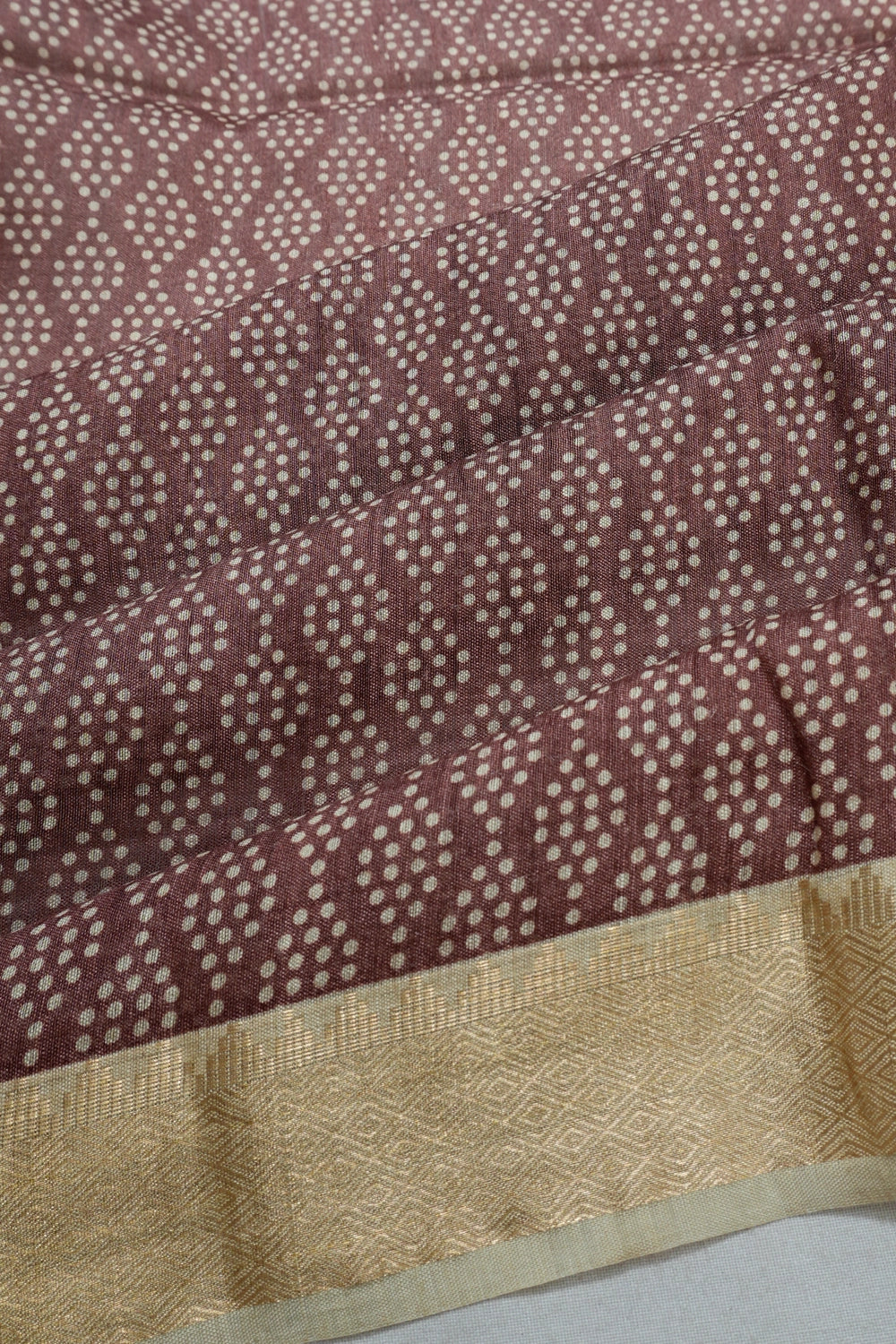 Tussar Brocade Brown Saree