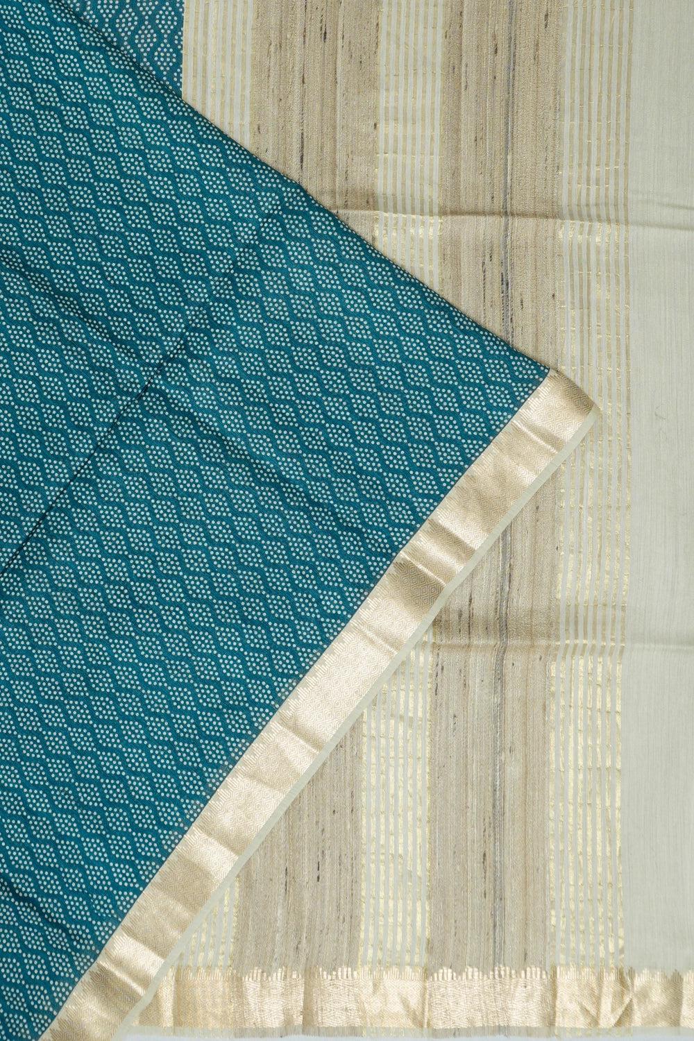 Tussar Brocade Blue Saree