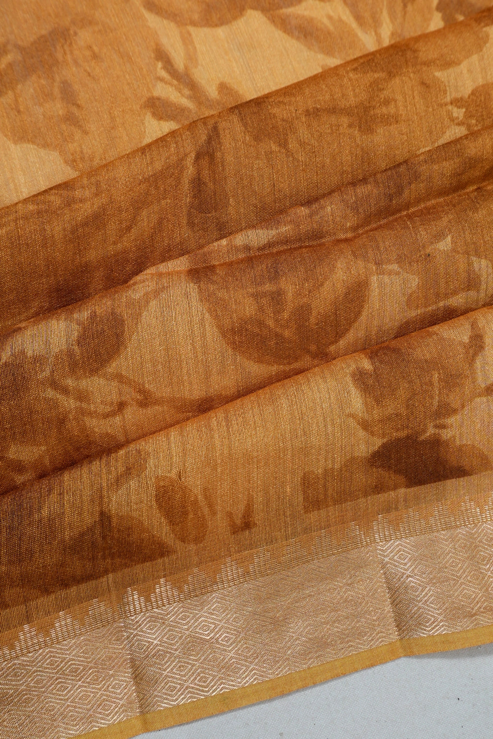 Tussar Printed Brown Saree