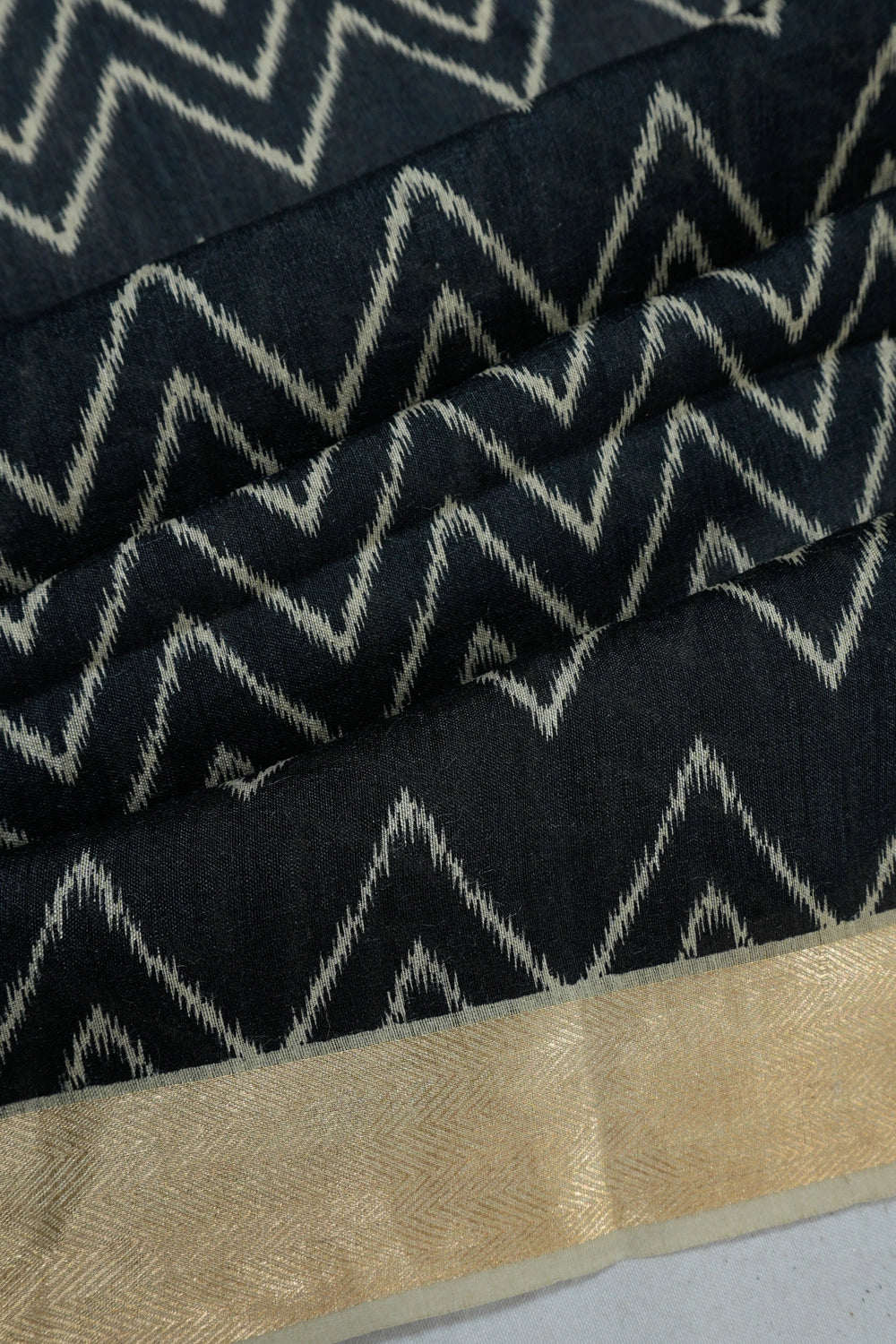 Tussar Printed Black Saree