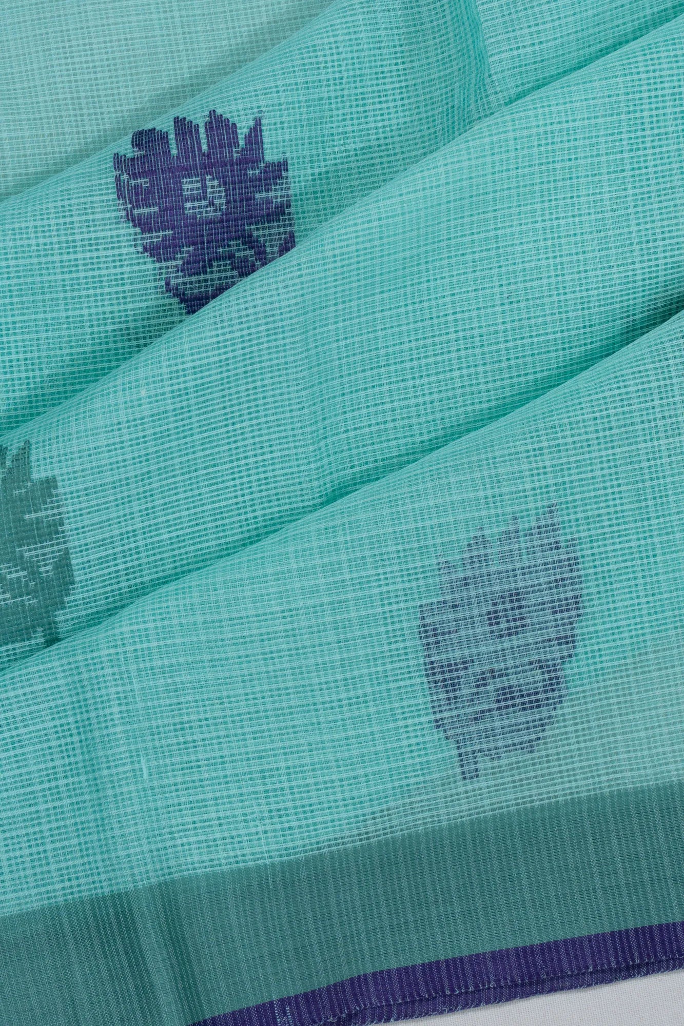 Kota Soft Silk Threaded Butta Sea Blue Saree