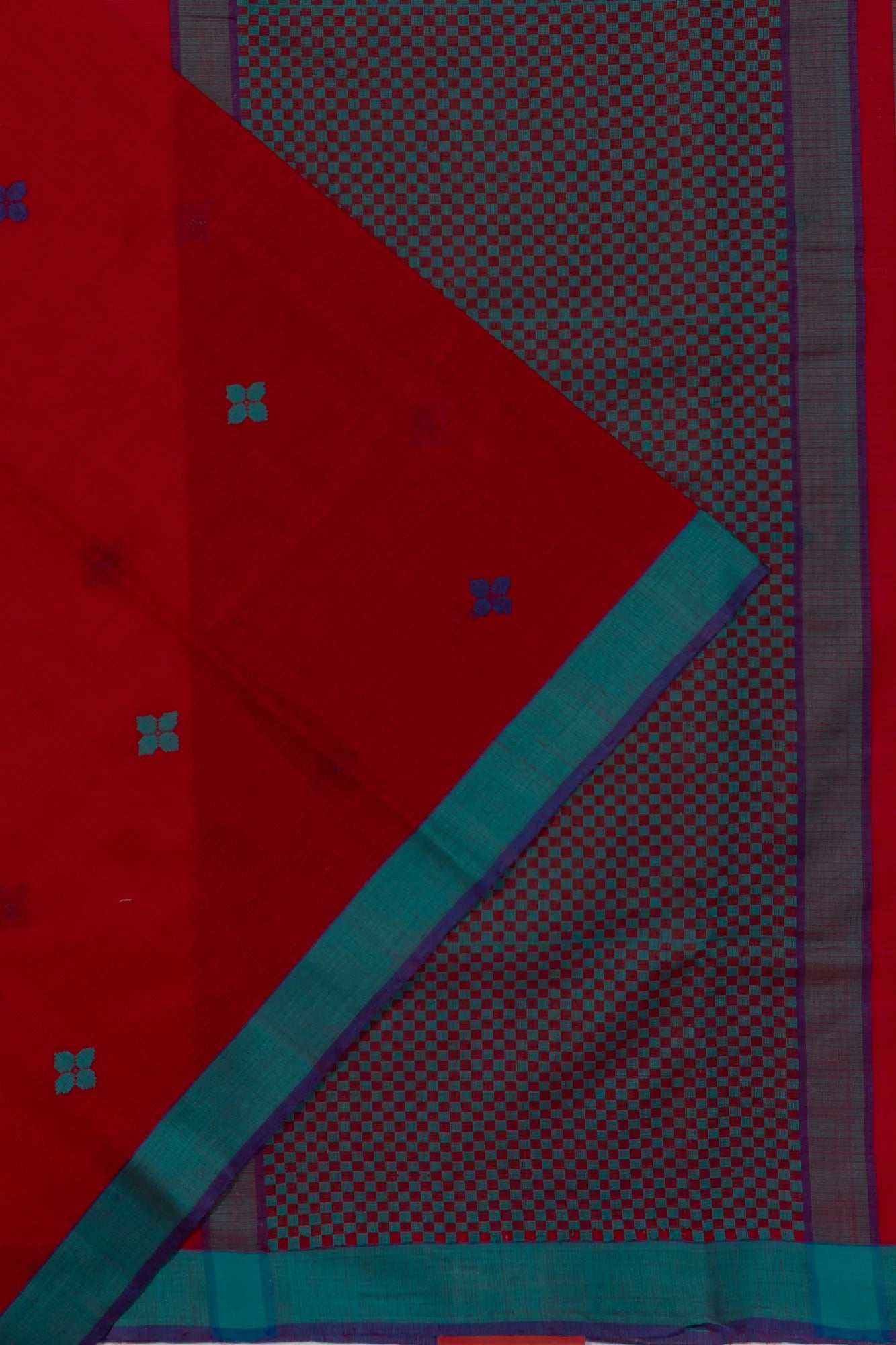 Kota Soft Silk Threaded Butta Red Saree