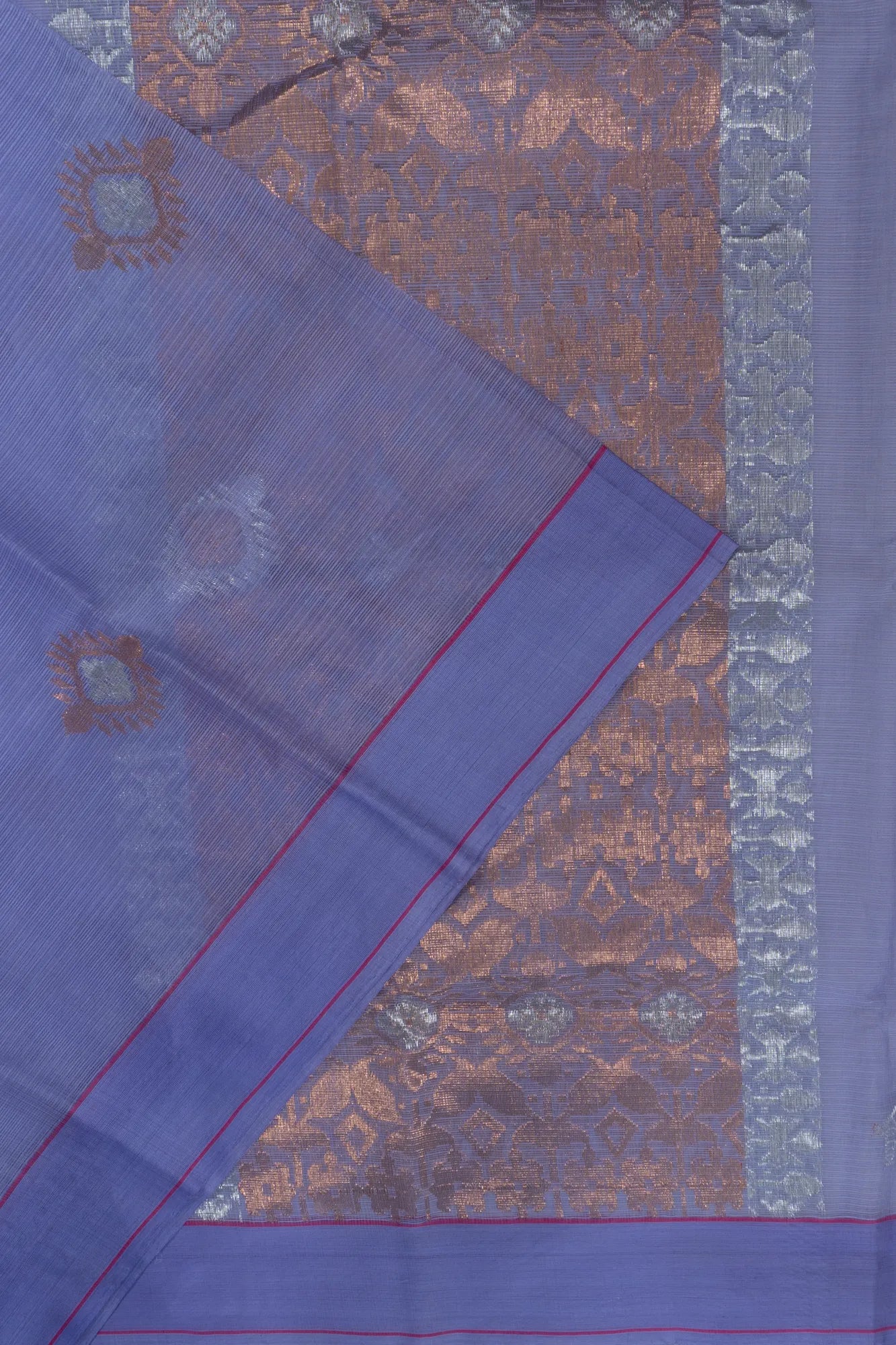 Zari Kota Cotton Butta Lavender Saree