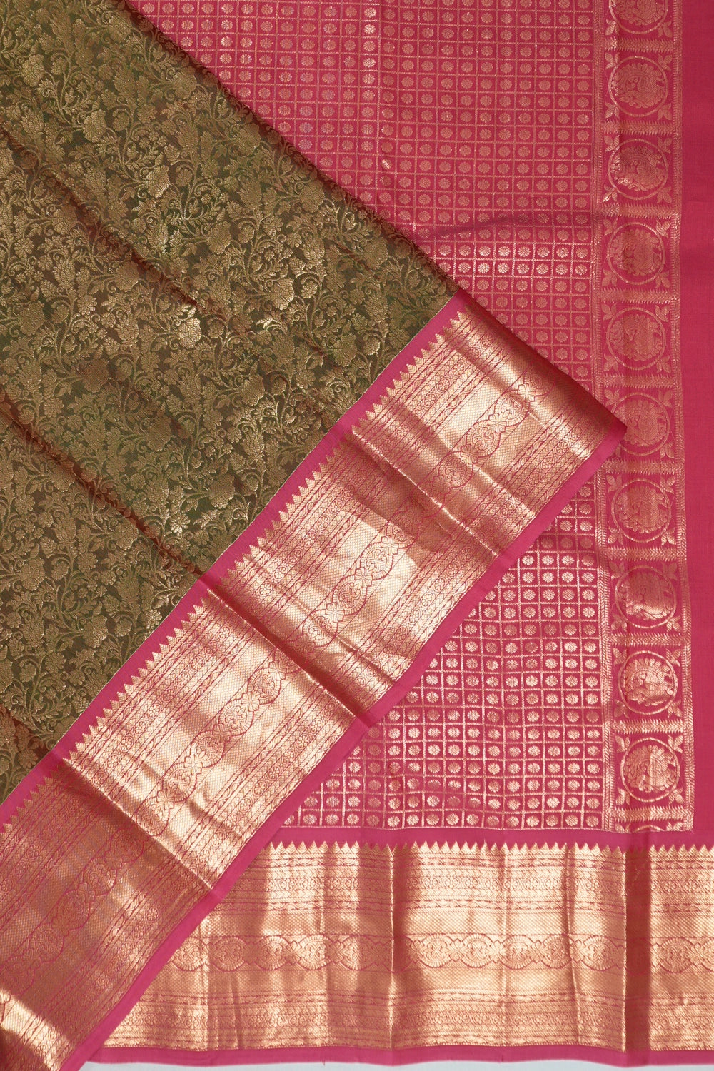 Taranga Kanchi Silk Brocade Green Saree