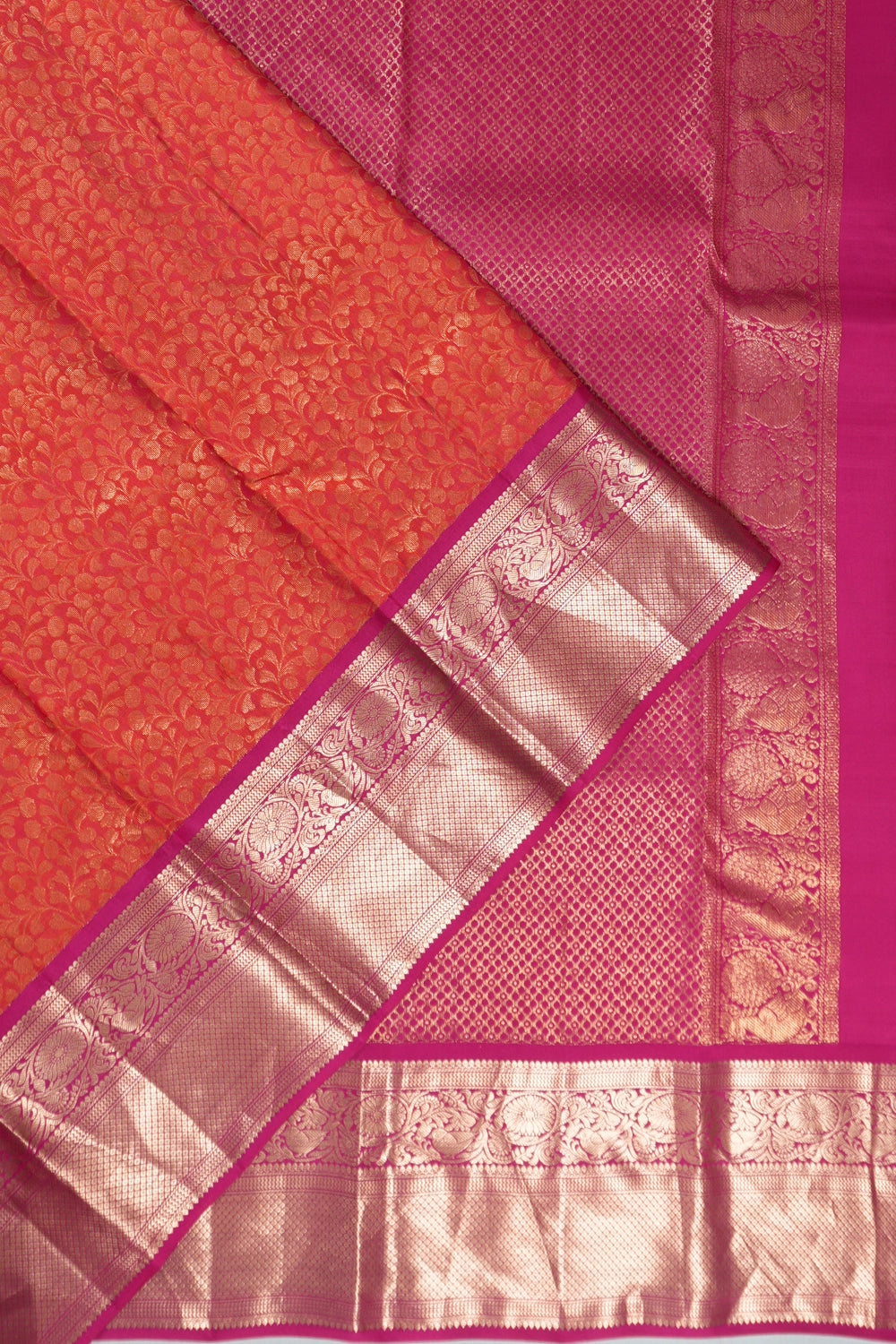 Taranga Kanchi Silk Brocade Red Saree