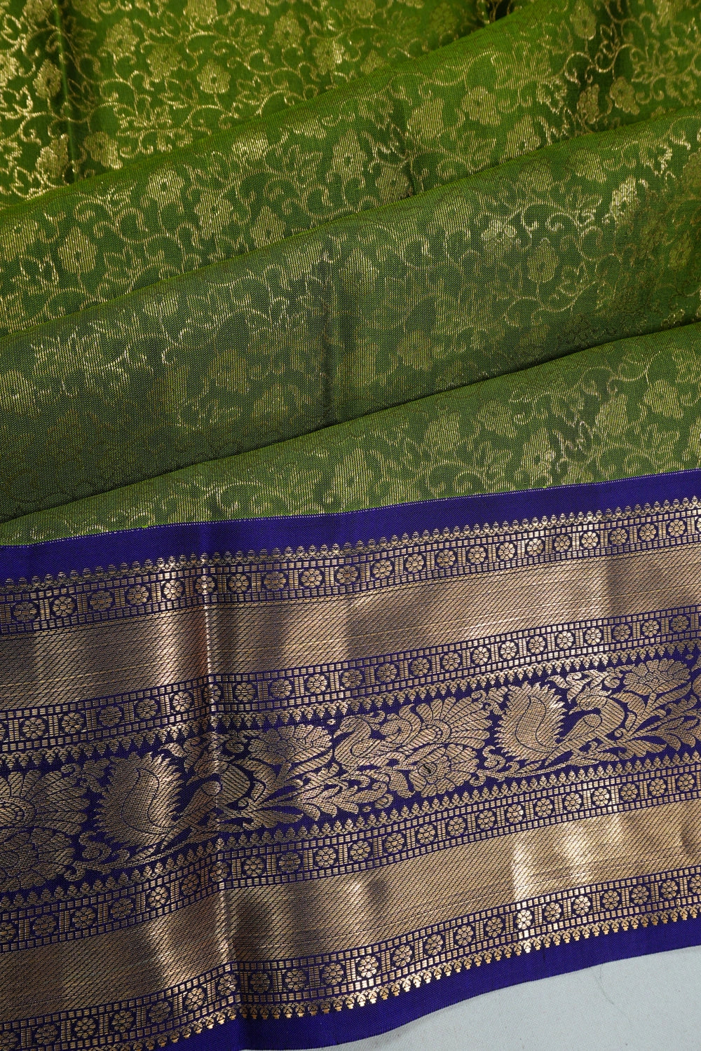 Taranga Kanchi Silk Brocade Green Saree