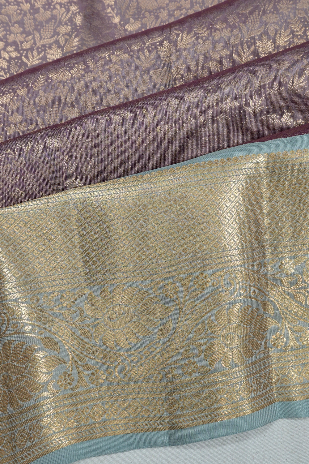 Taranga Kanchi Silk Brocade Brown Saree