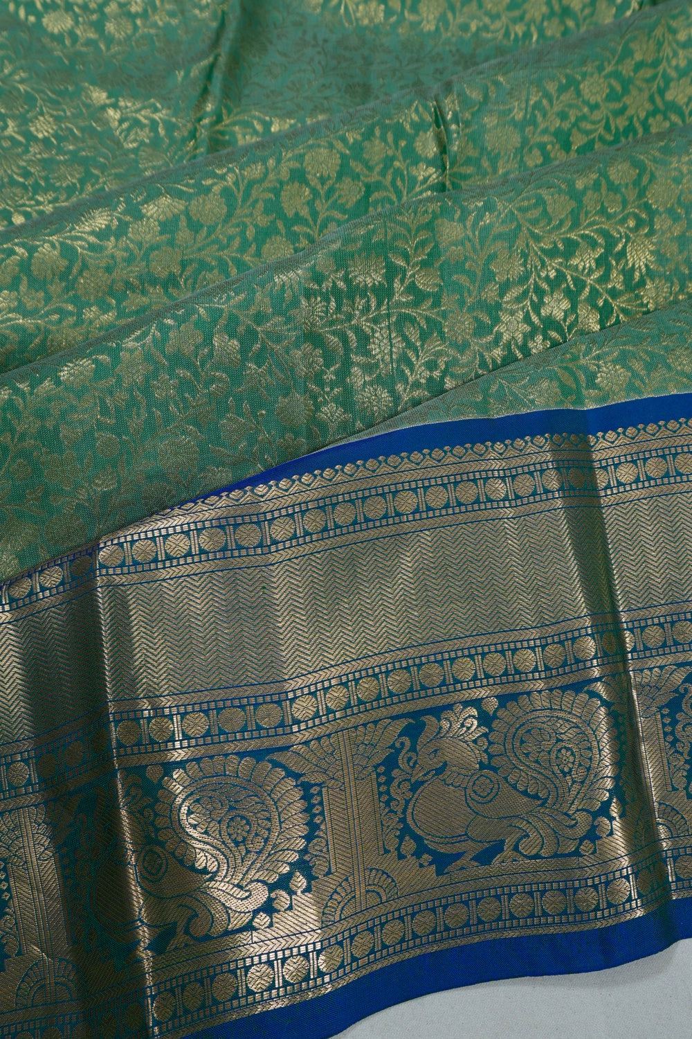 Taranga Kanchi Silk Brocade Green Saree