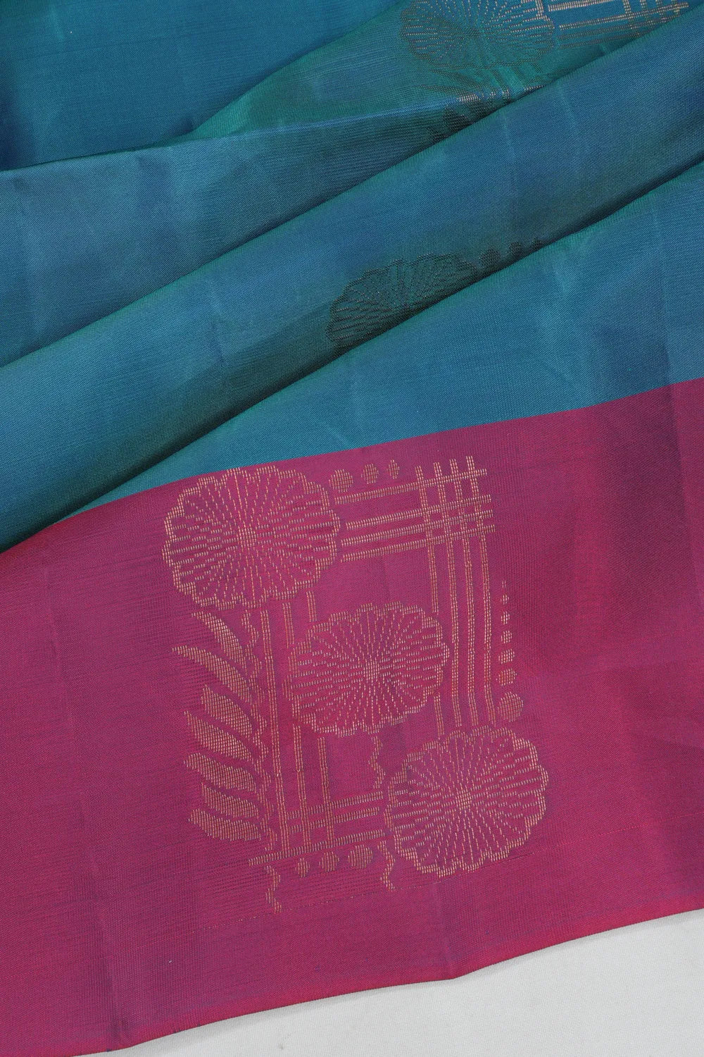Coimbatore Soft Silk Butta Teal Blue Saree