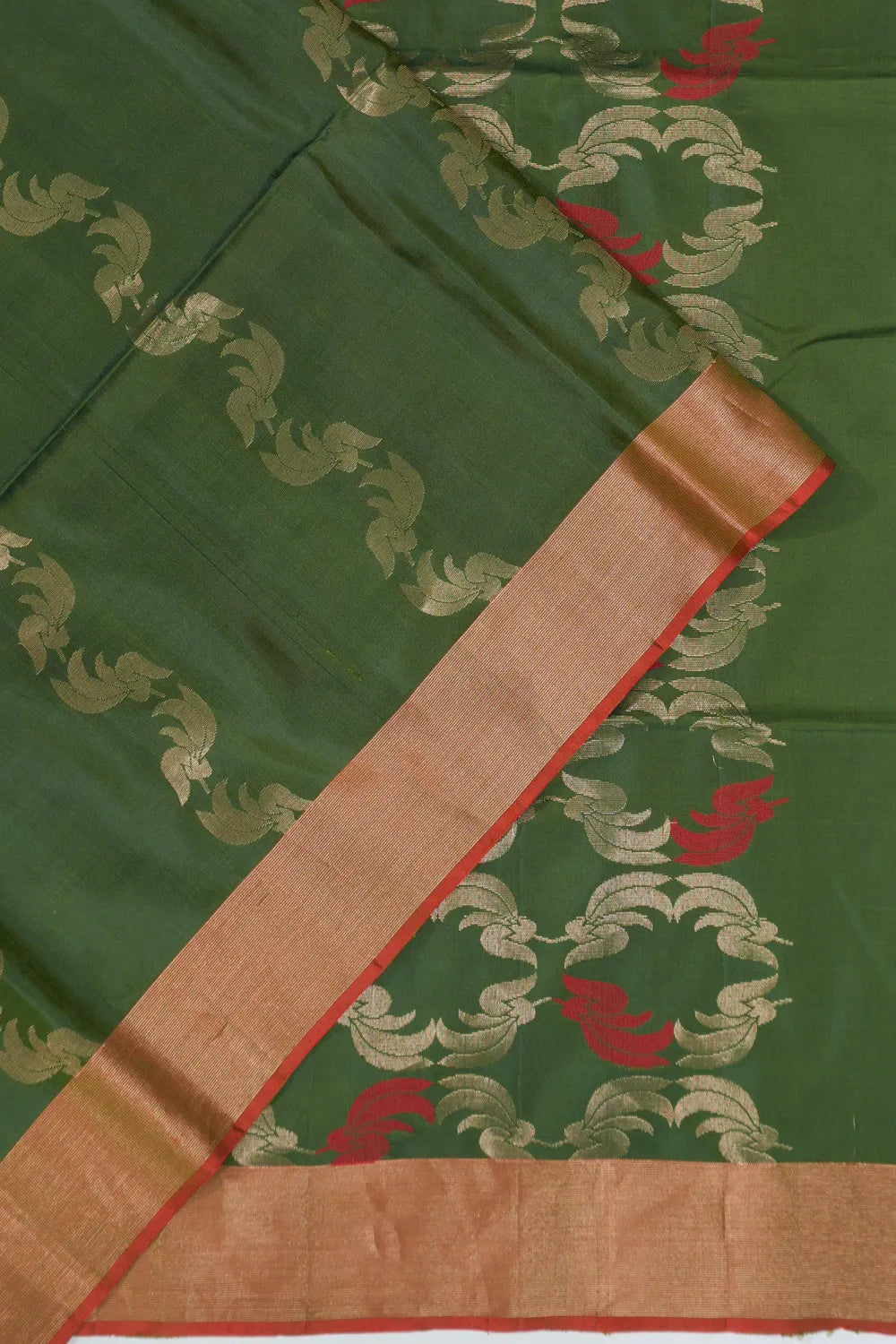 Coimbatore soft Silk Jaal Green Saree