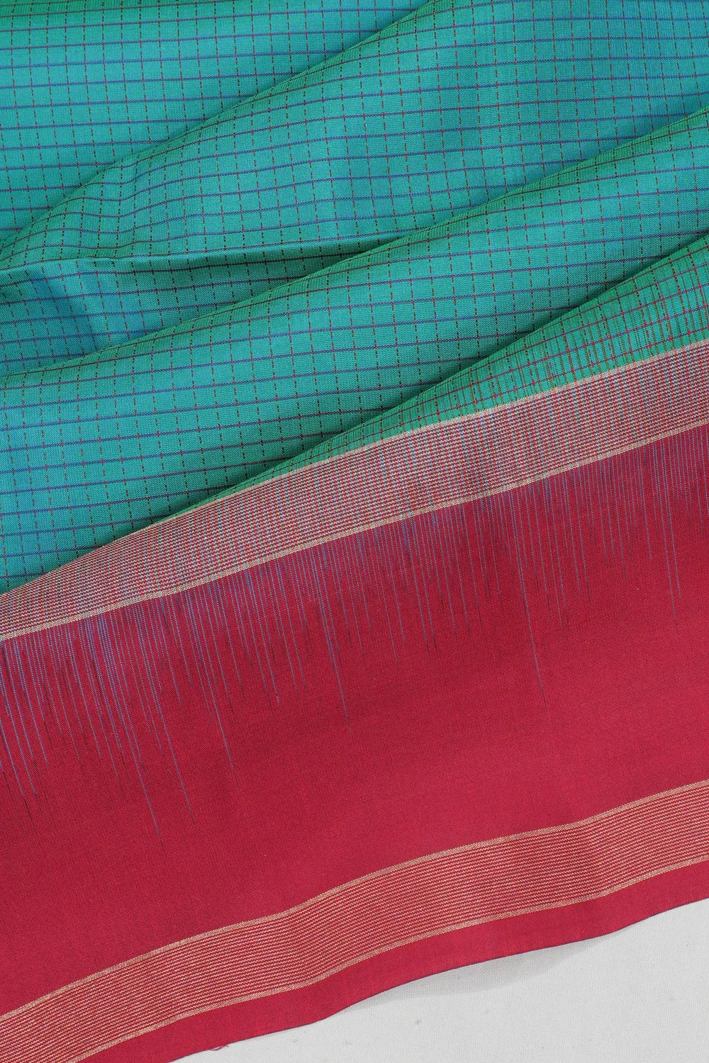 Coimbatore Soft Silk Checks Sky Blue Saree