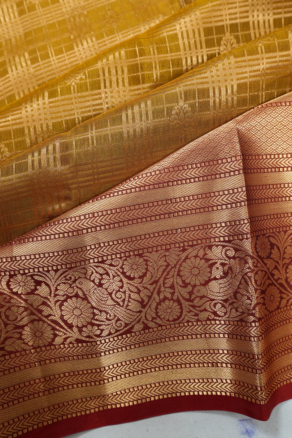 Taranga Kanchi Silk Brocade Pastel Green Saree