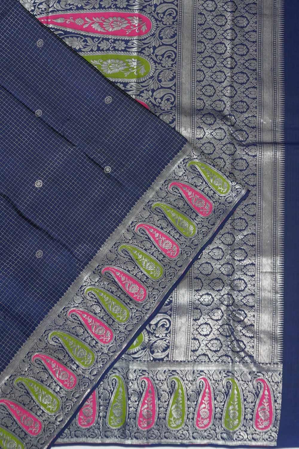 Taranga Kanchi Silk Oosi Lines And Butta Blue Saree