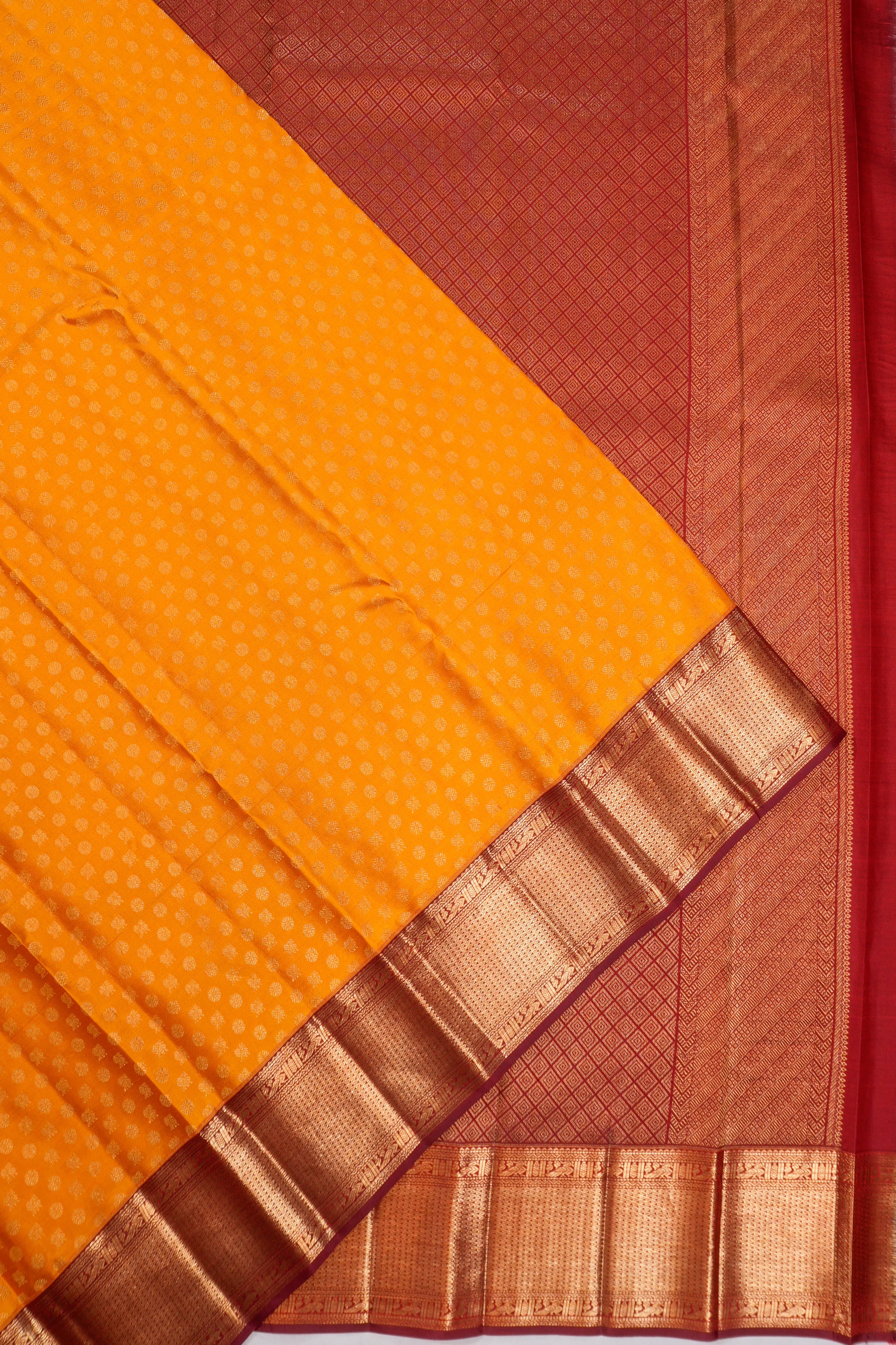 Taranga Kanchi Silk Brocade Yellow Saree