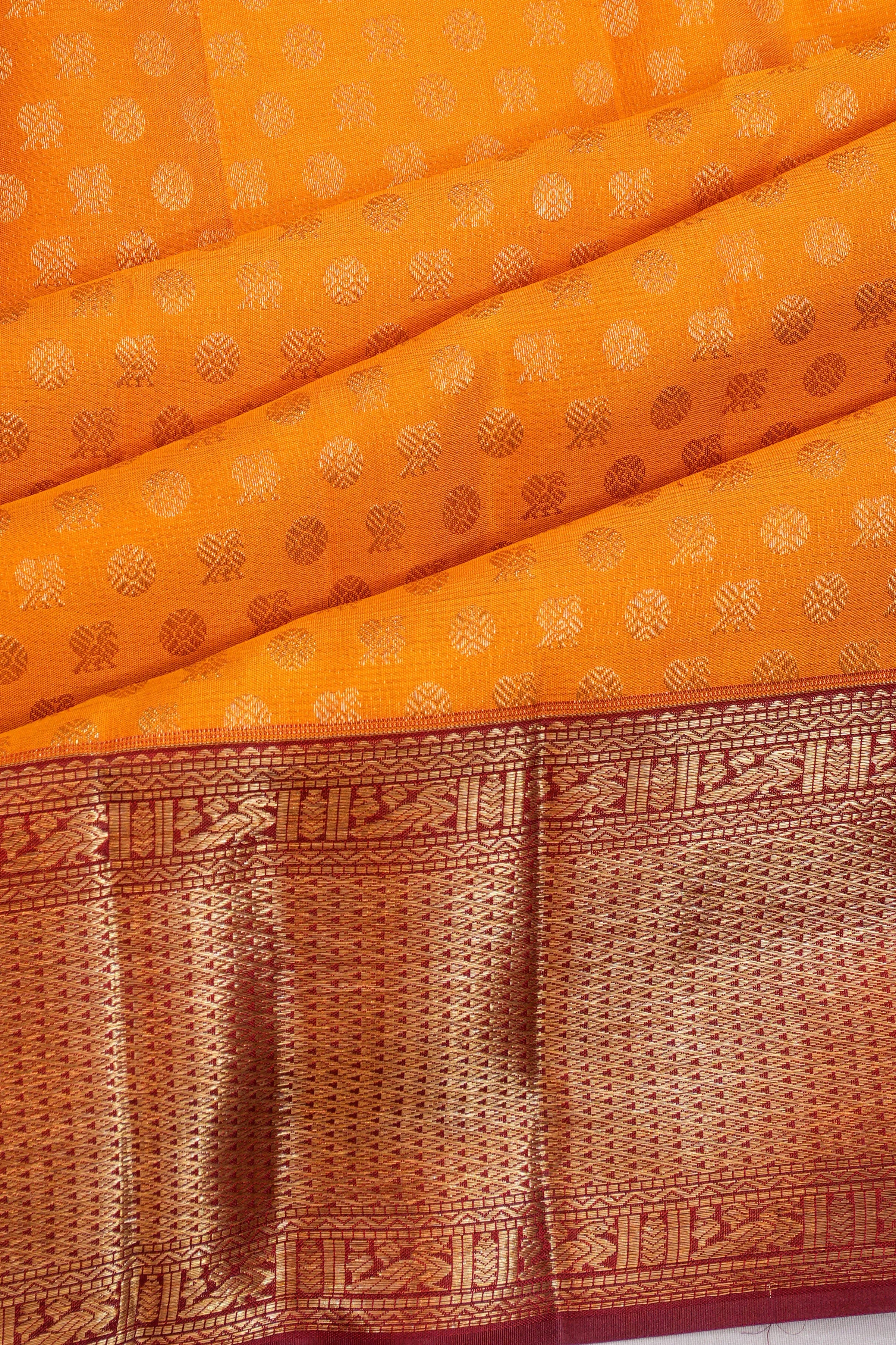 Taranga Kanchi Silk Brocade Yellow Saree