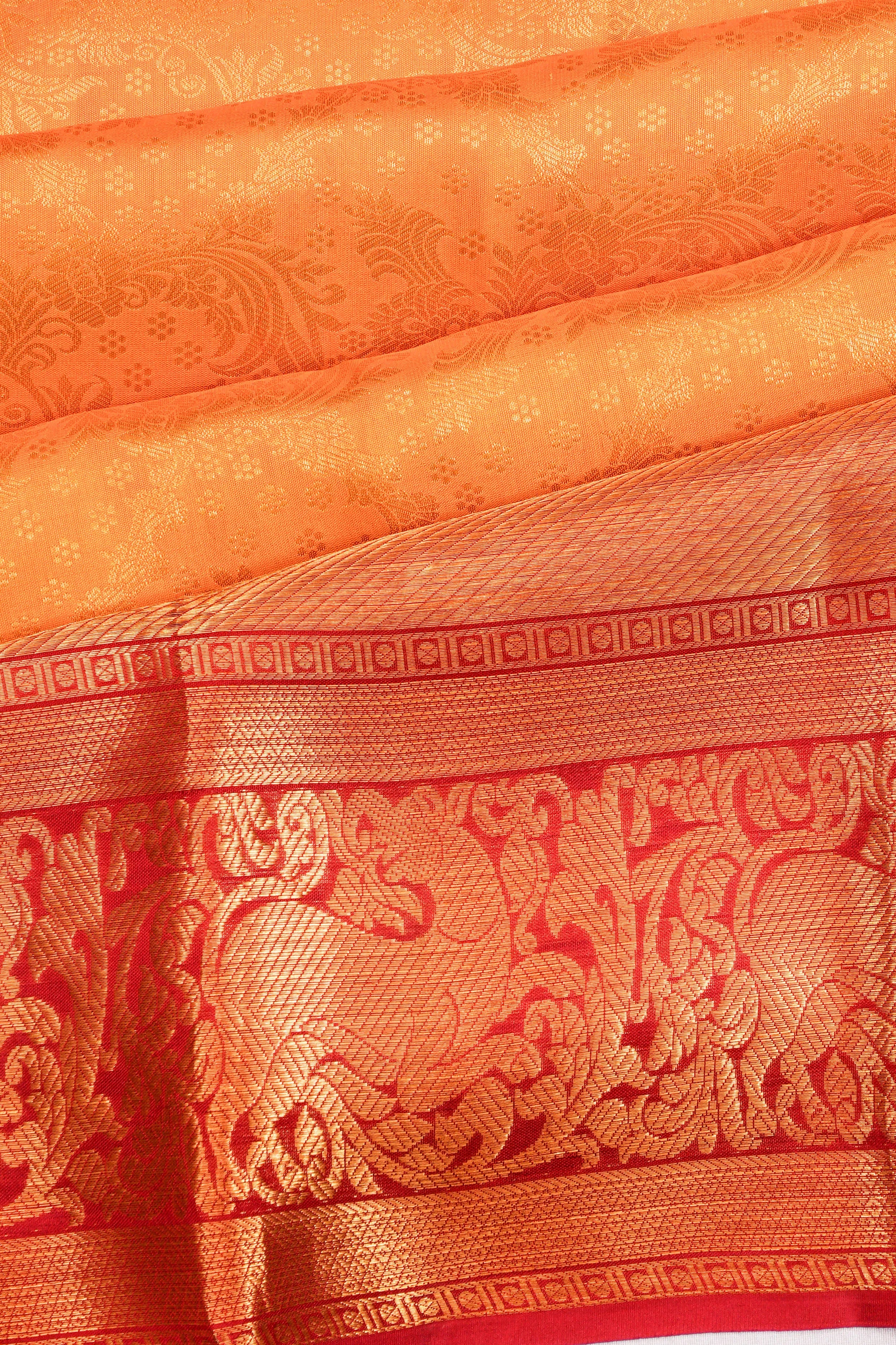 Taranga Kanchi Silk Plain Yellow Saree