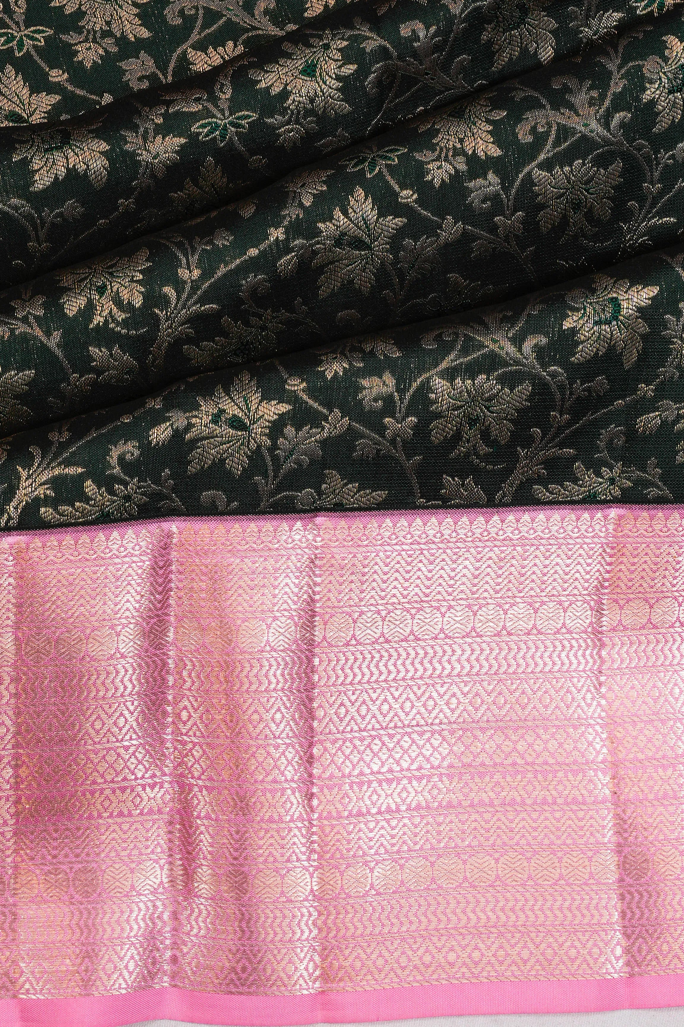 Taranga Kanchi Silk Jaal Black Saree