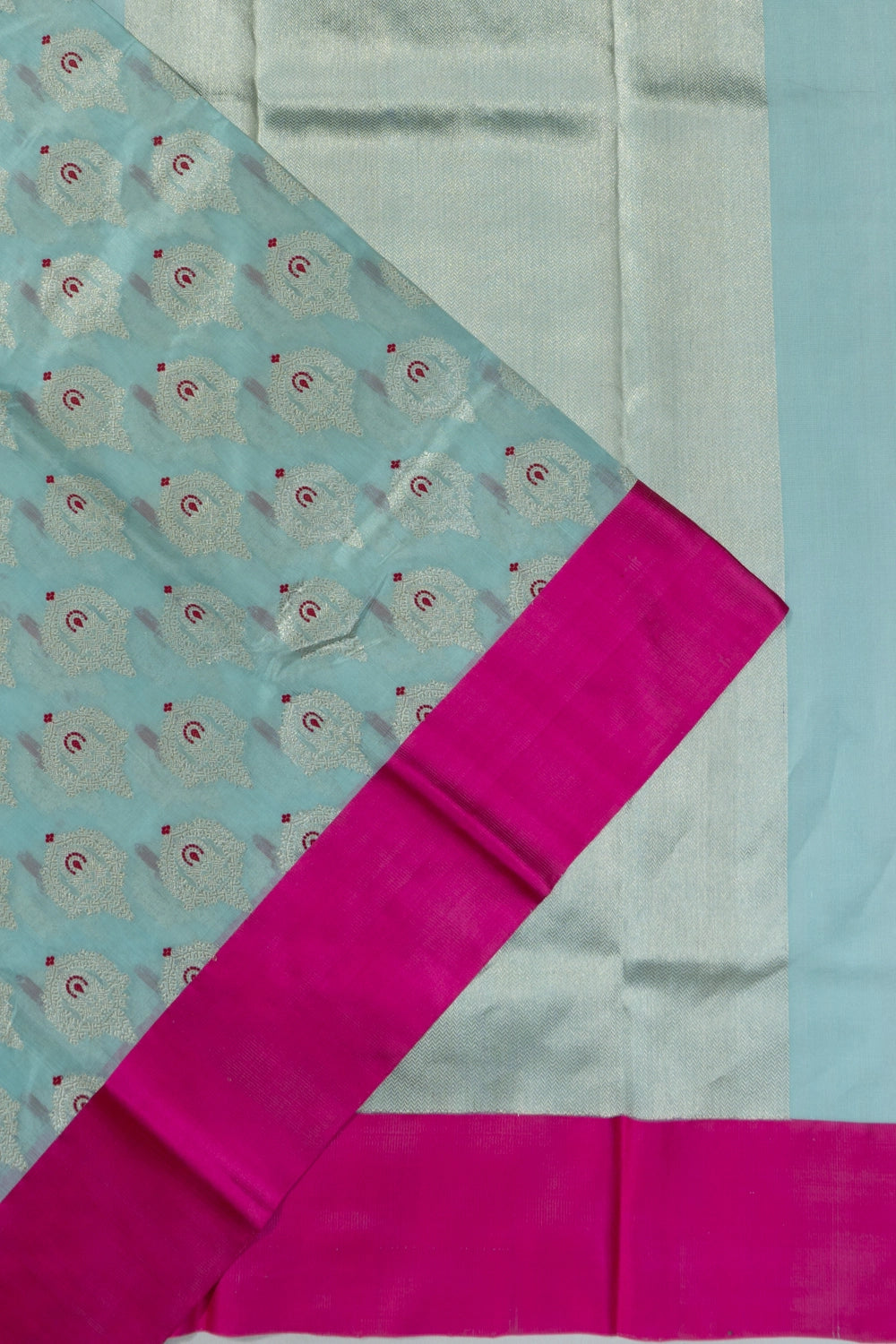 Chanderi Silk Brocade Sky Blue Saree