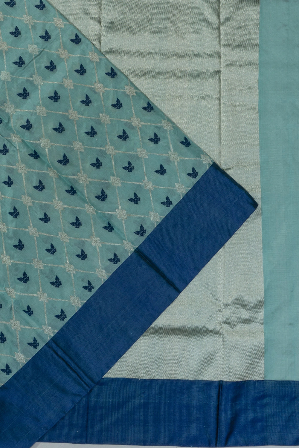 Chanderi Silk Jaal And Butta Sky Blue Saree