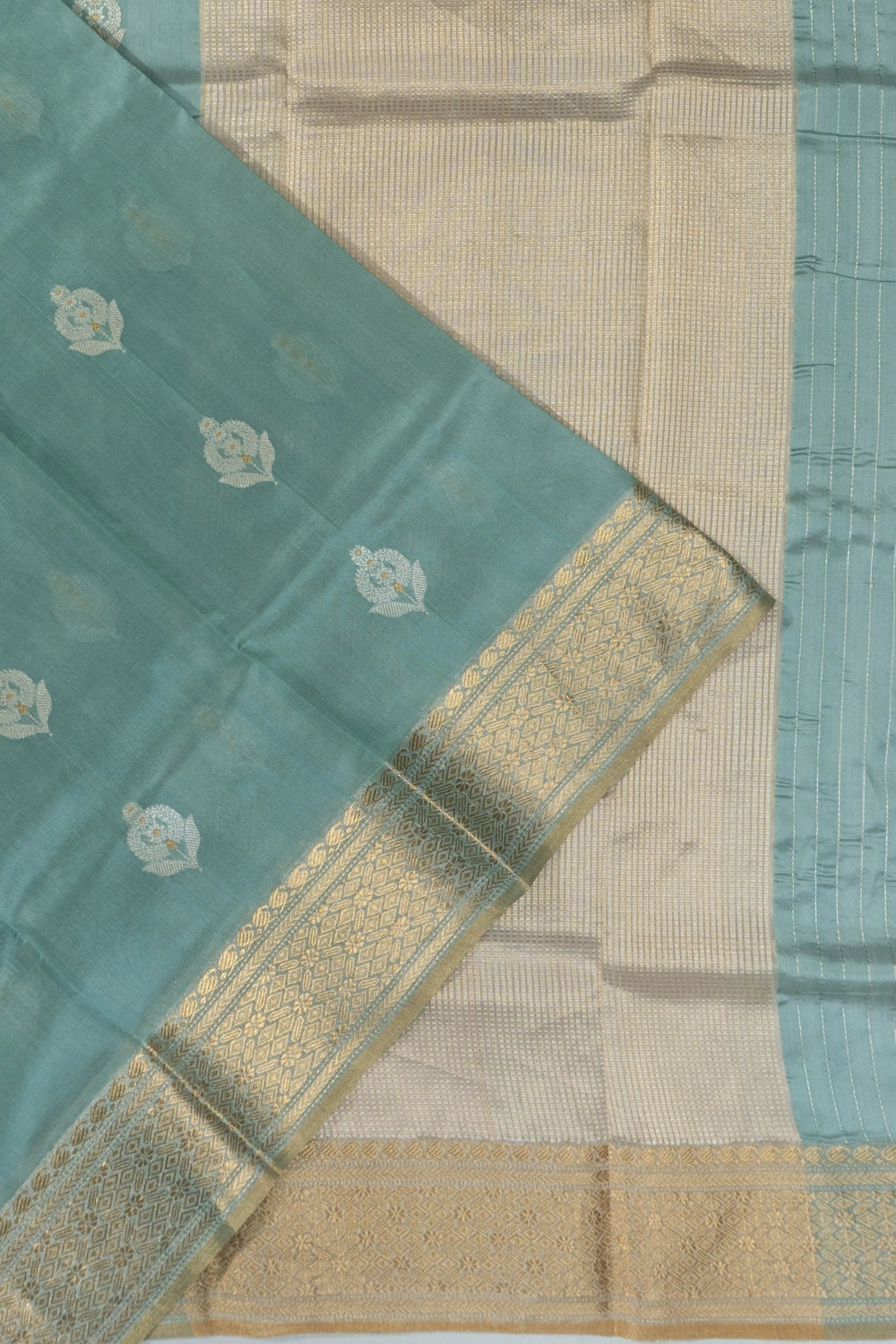 Chanderi Silk Butta Powder Blue Saree