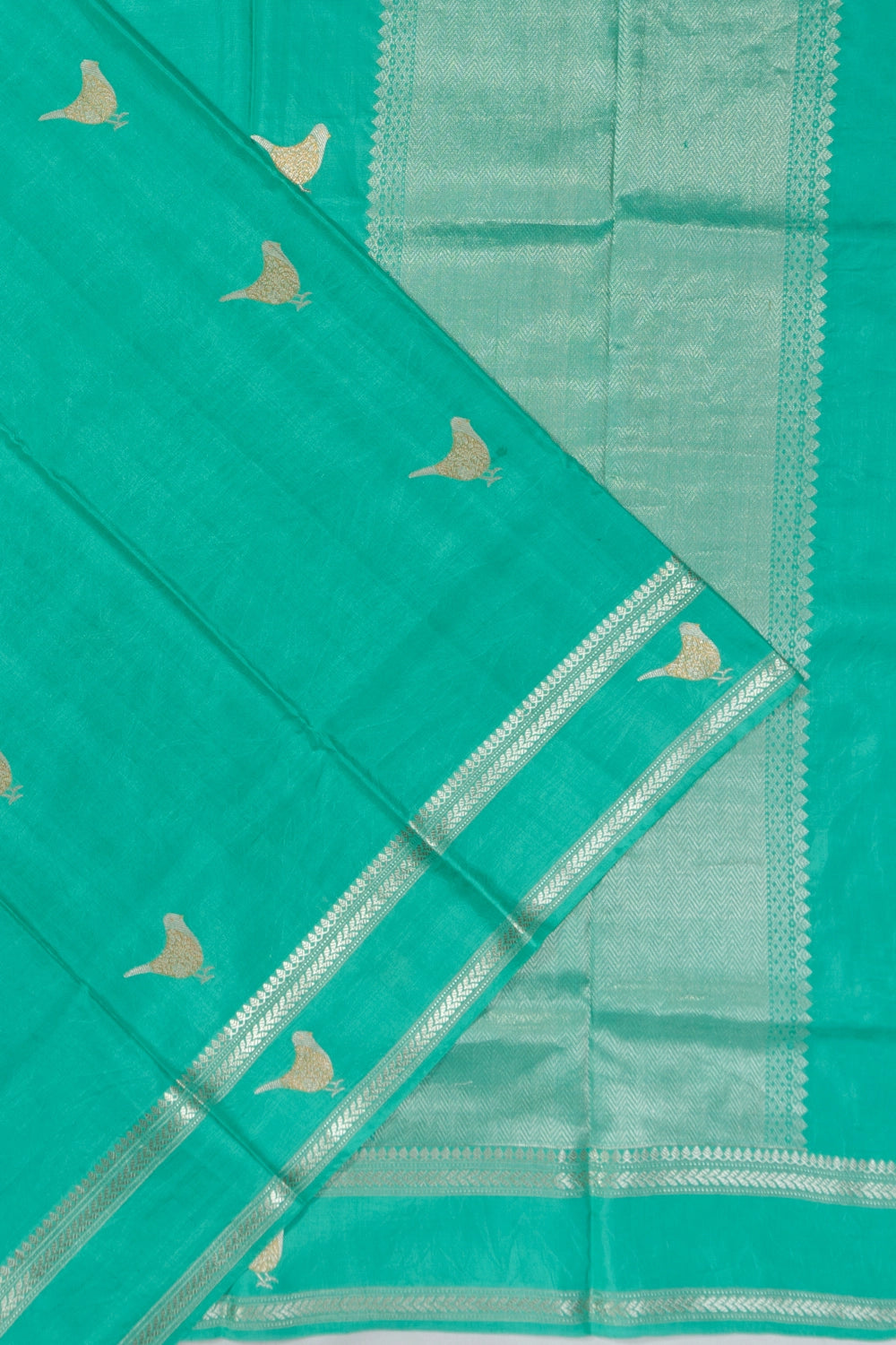 Chanderi Silk Butta Green Saree