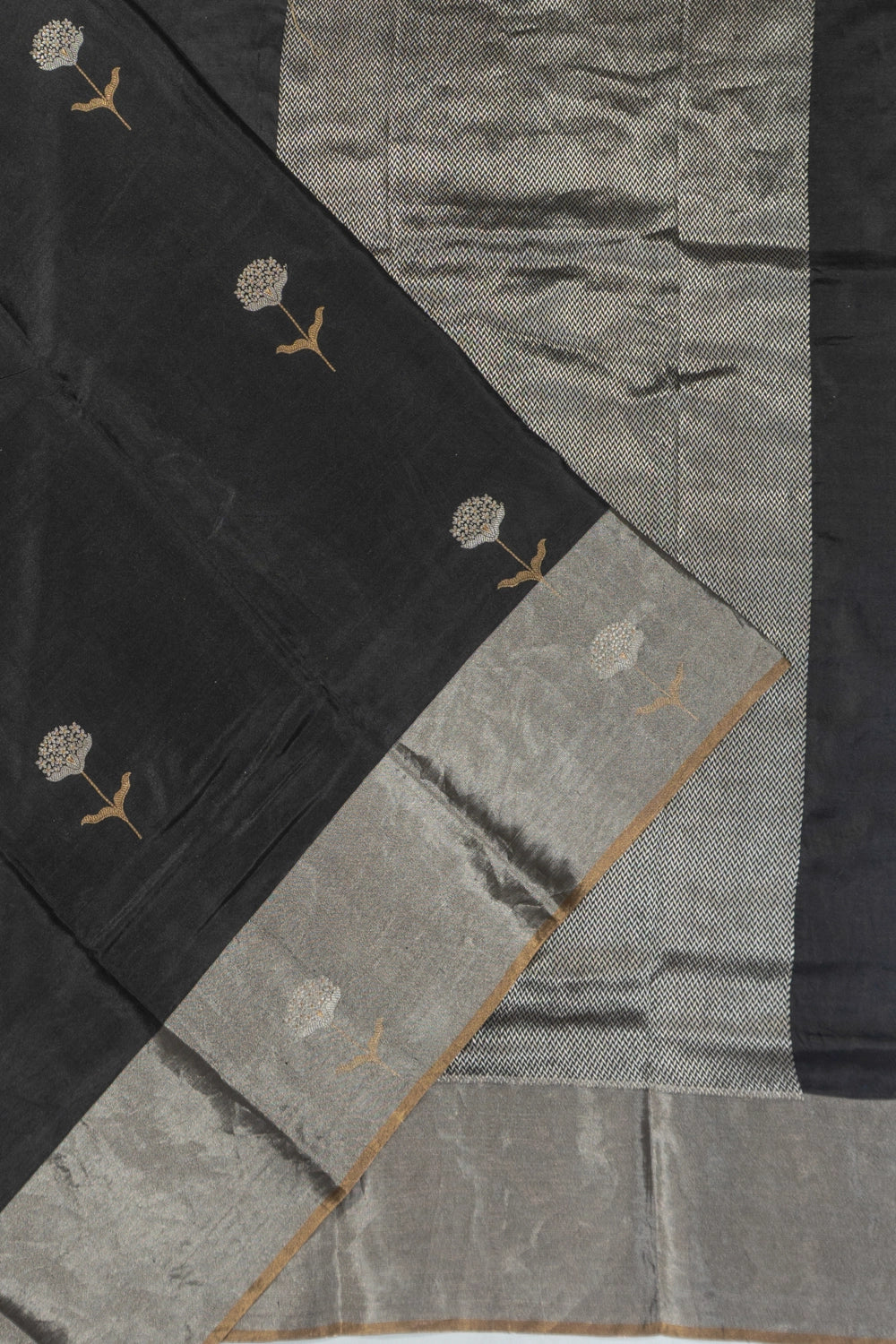 Chanderi Silk Butta Black Saree