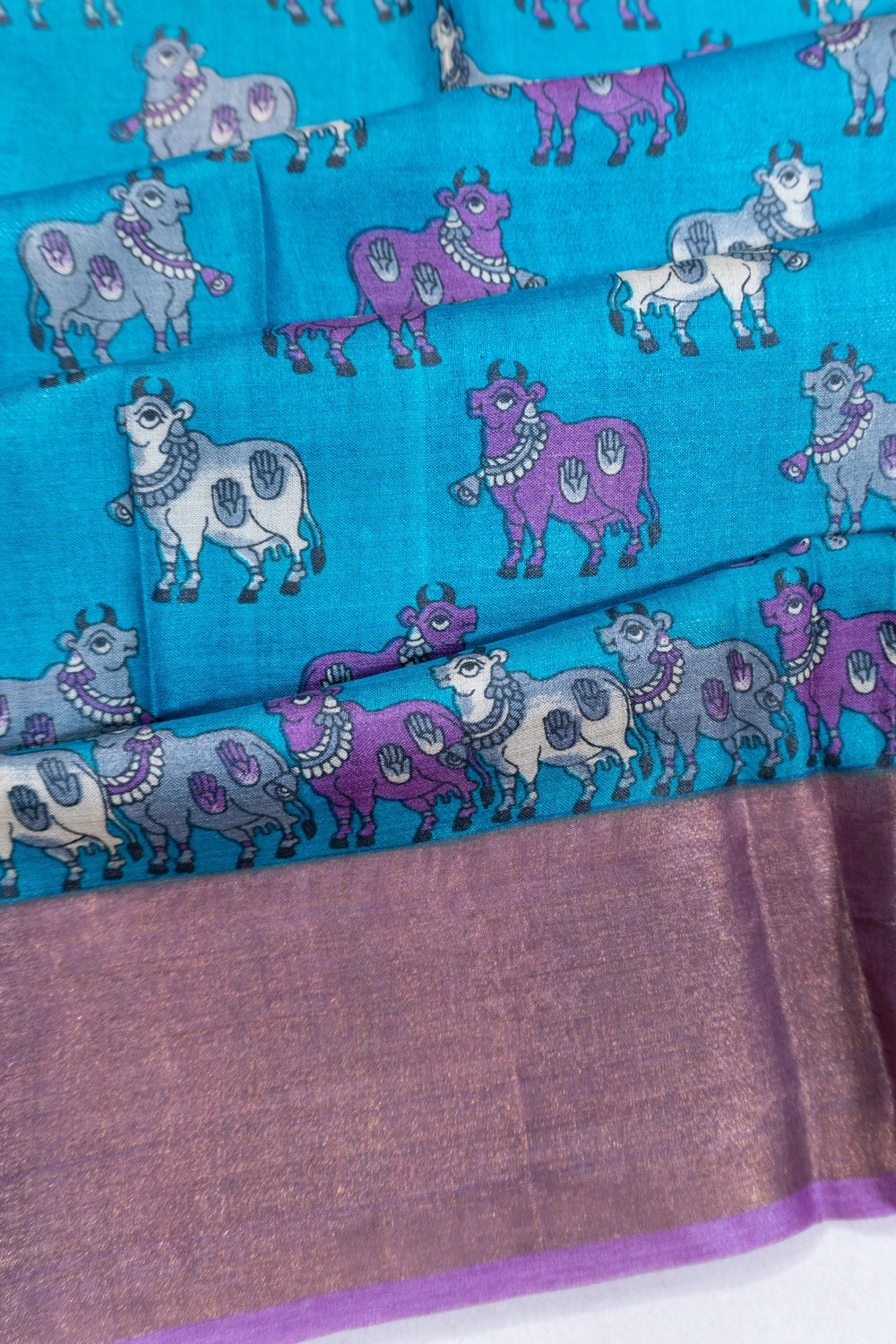 Tussar Floral Printed Pink Saree