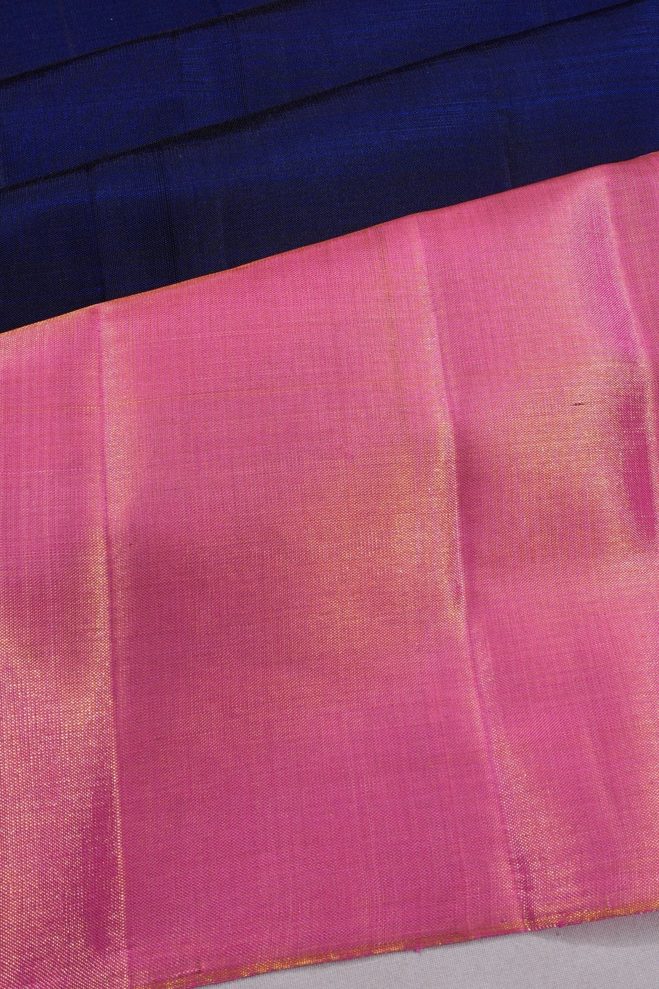 Classic Kanchipuram Silk Plain Blue Saree