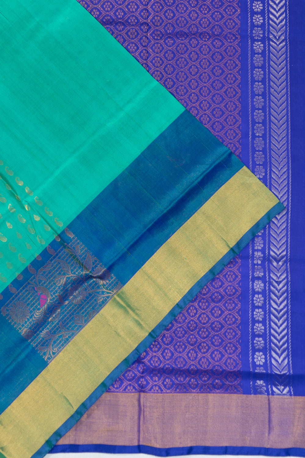 Uppada Silk Brocade Sea Green Saree